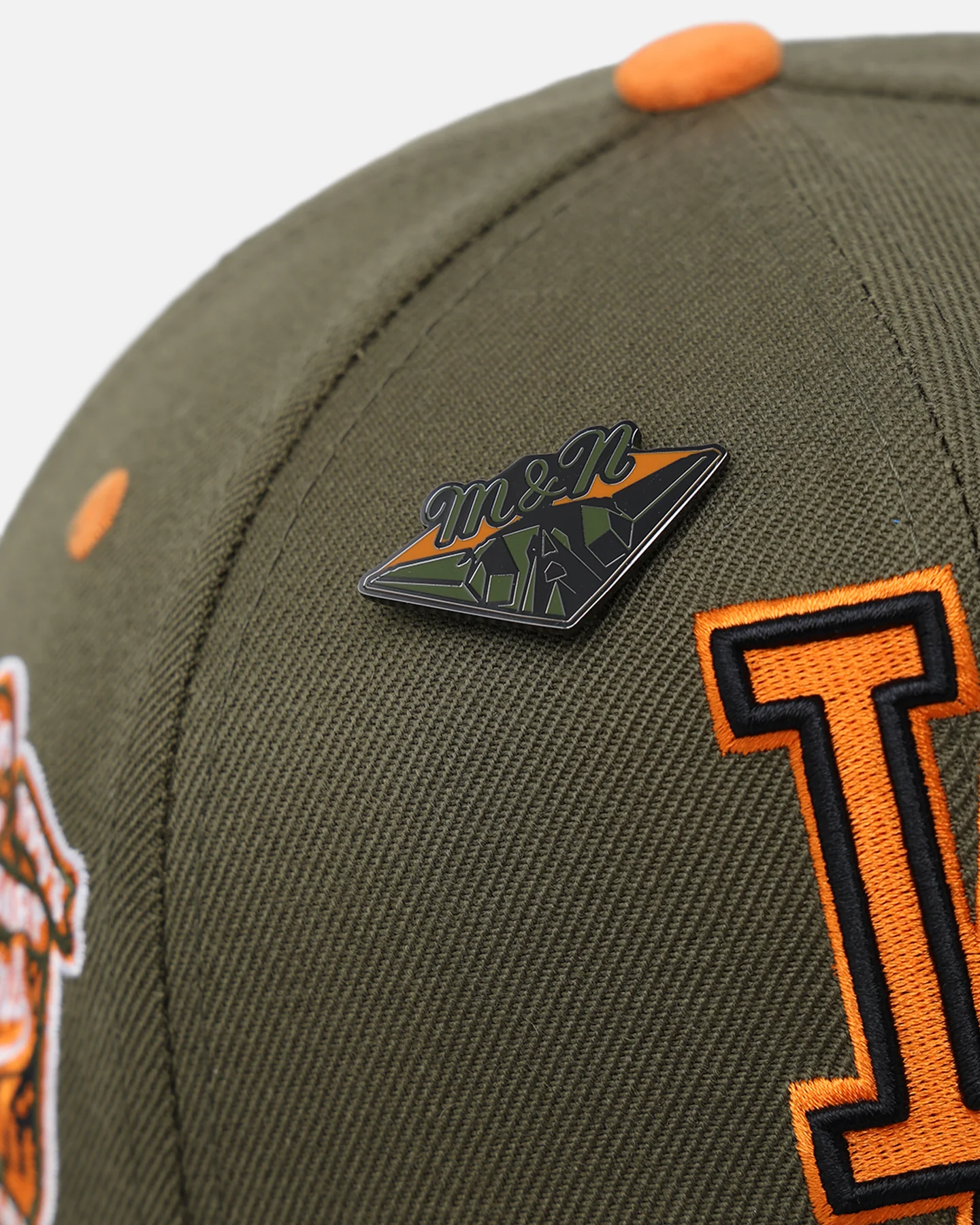 Mitchell & Ness Los Angeles Dodgers 'Harmony Of Hues' Pro Crown Snapback Olive/Orange - Image 3