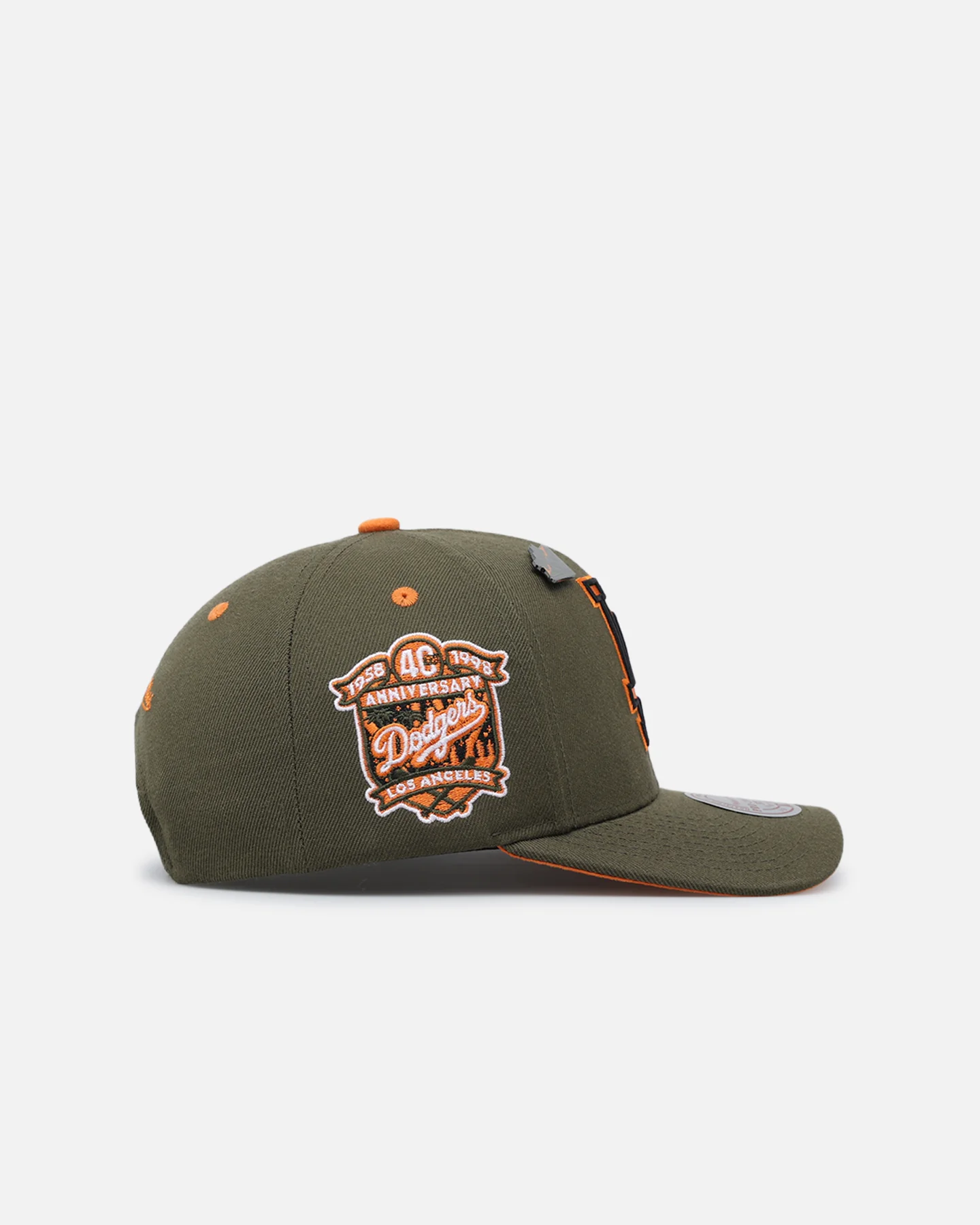 Mitchell & Ness Los Angeles Dodgers 'Harmony Of Hues' Pro Crown Snapback Olive/Orange - Image 5