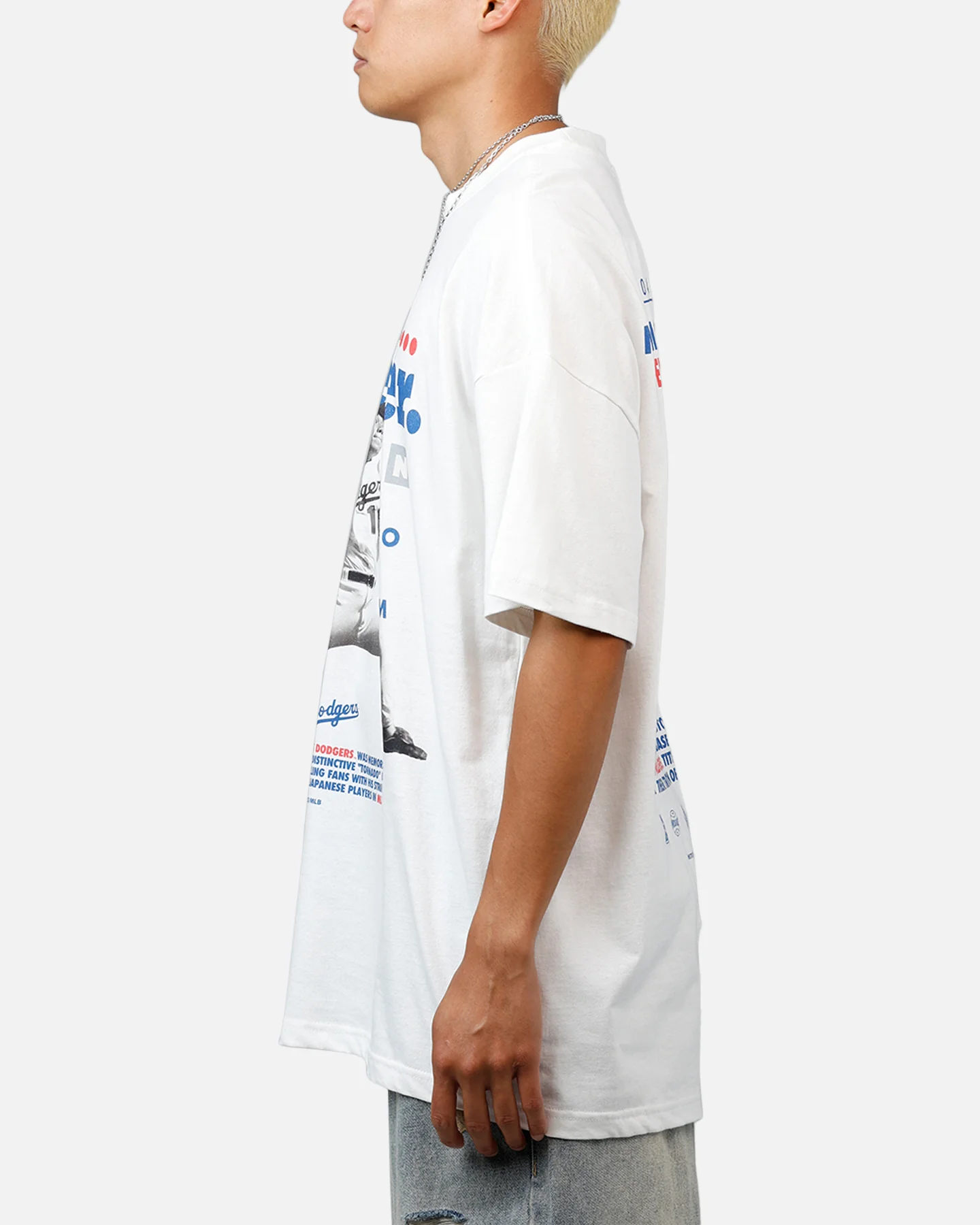 Mitchell & Ness Los Angeles Dodgers Hideo Nomo Got Better T-Shirt Vintage White - Image 5