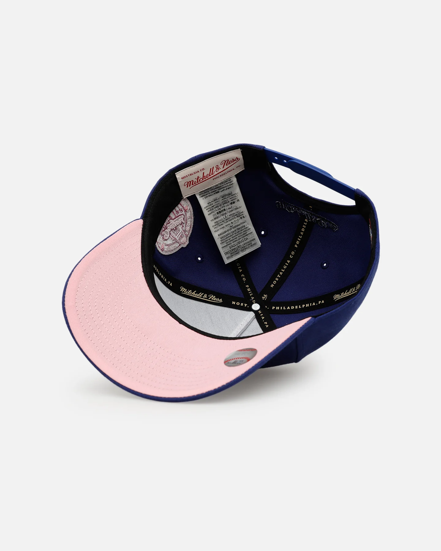 Mitchell & Ness Los Angeles Dodgers 'Pink Side Patch' Pro Pinch Snapback Official Team Color - Image 6