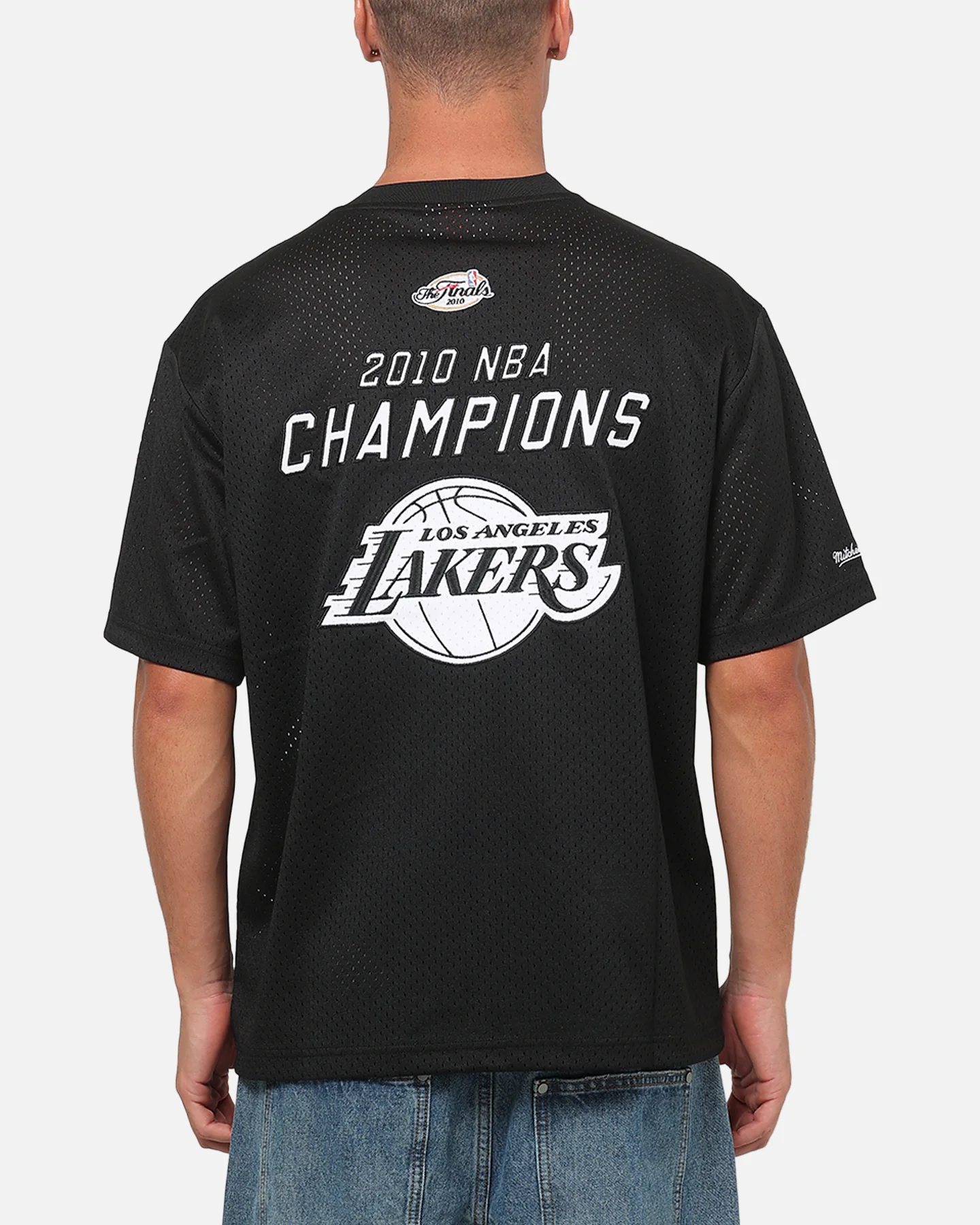 Mitchell & Ness Los Angeles Lakers Basketball Mesh T-Shirt Black - Image 2