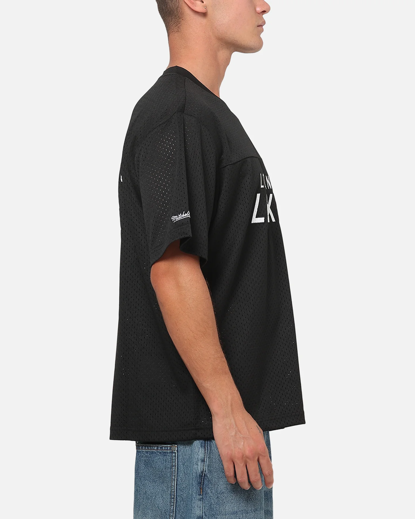 Mitchell & Ness Los Angeles Lakers Basketball Mesh T-Shirt Black - Image 5