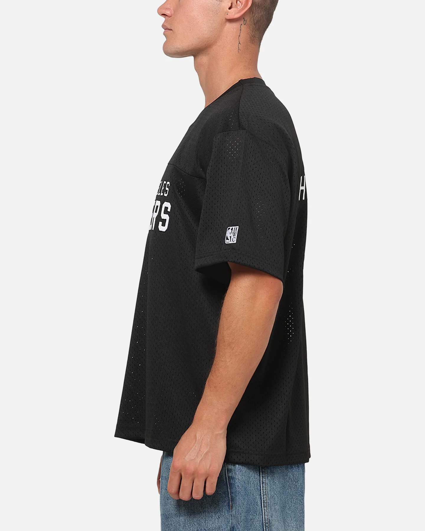 Mitchell & Ness Los Angeles Lakers Basketball Mesh T-Shirt Black - Image 6
