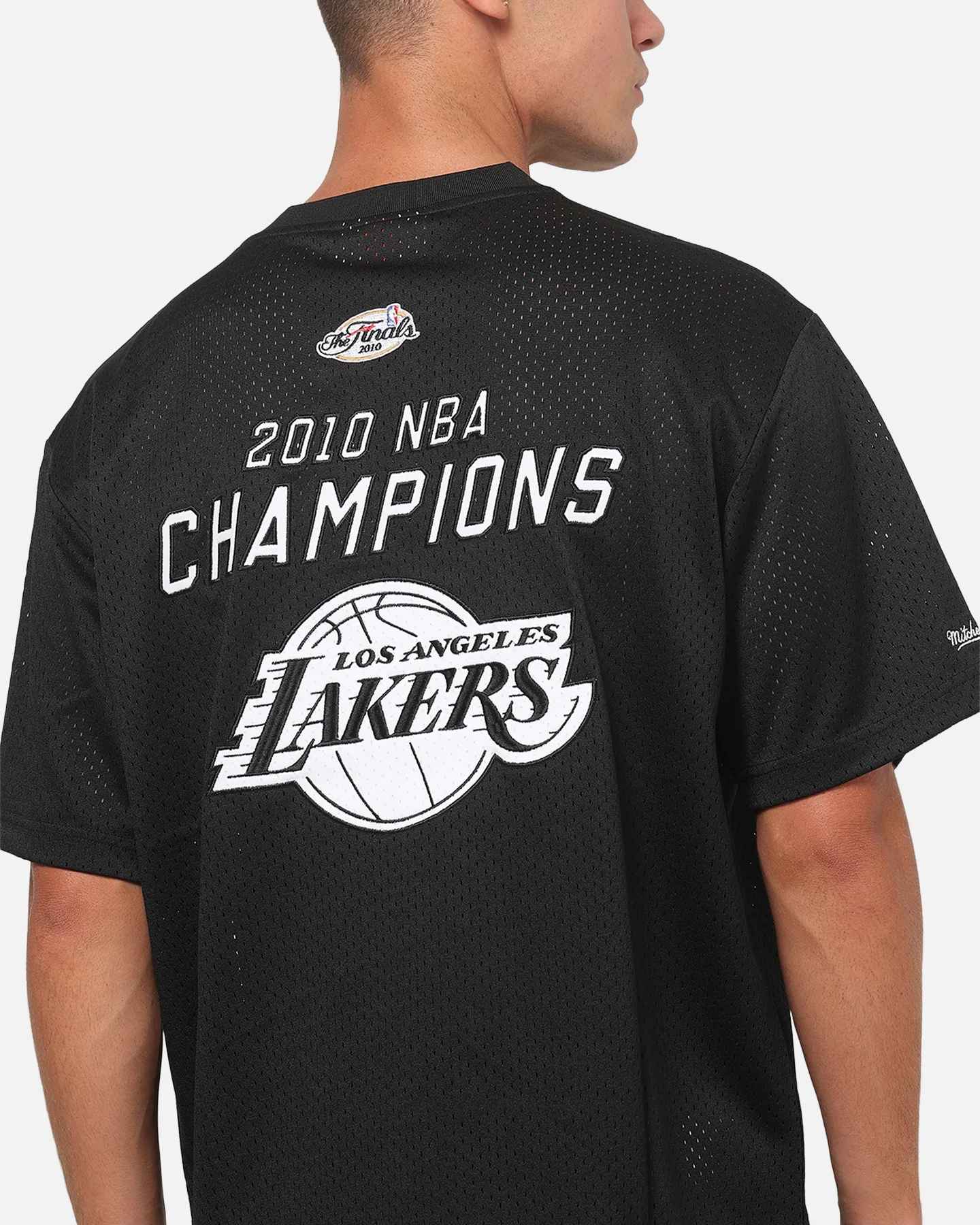 Mitchell & Ness Los Angeles Lakers Basketball Mesh T-Shirt Black - Image 8
