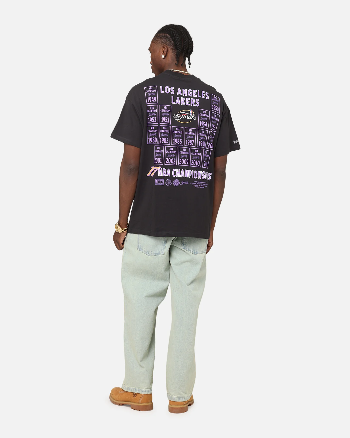 Mitchell & Ness Los Angeles Lakers Champions Report "Champ Pack" T-Shirt Faded Black - Image 4