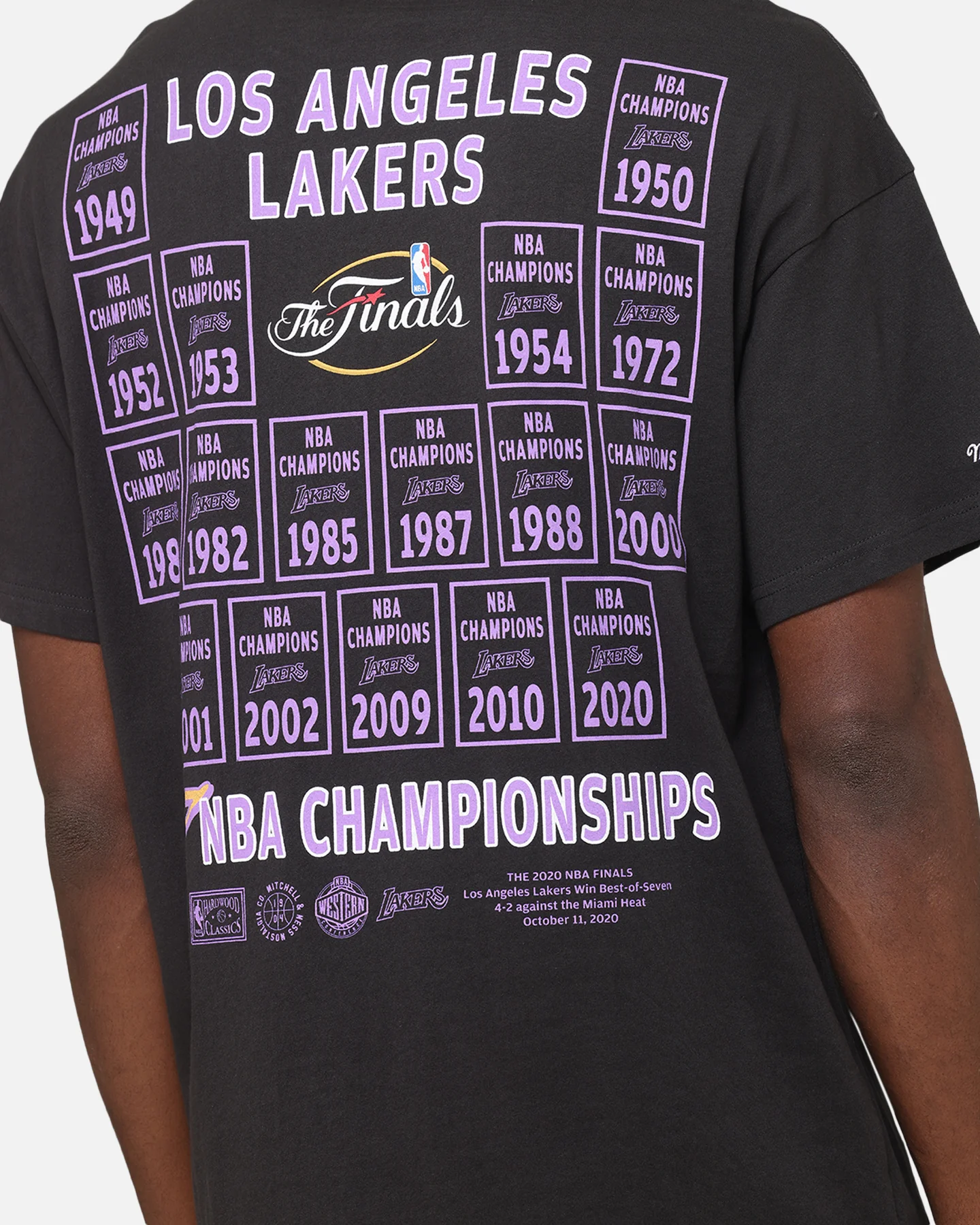 Mitchell & Ness Los Angeles Lakers Champions Report "Champ Pack" T-Shirt Faded Black - Image 7