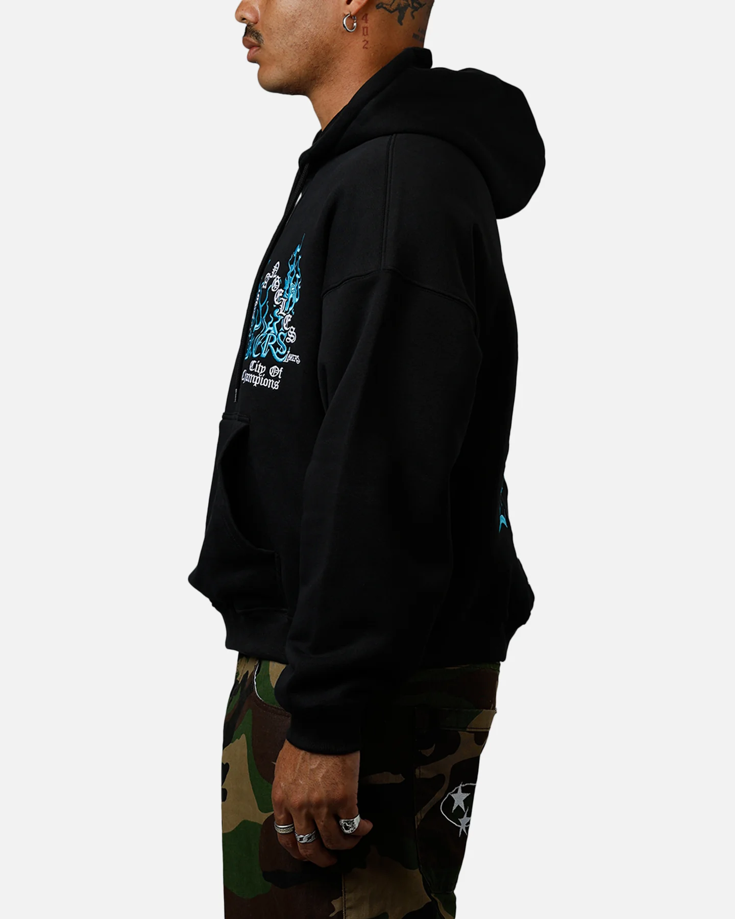 Mitchell & Ness Los Angeles Lakers City Of Champions Hoodie Black - Image 5