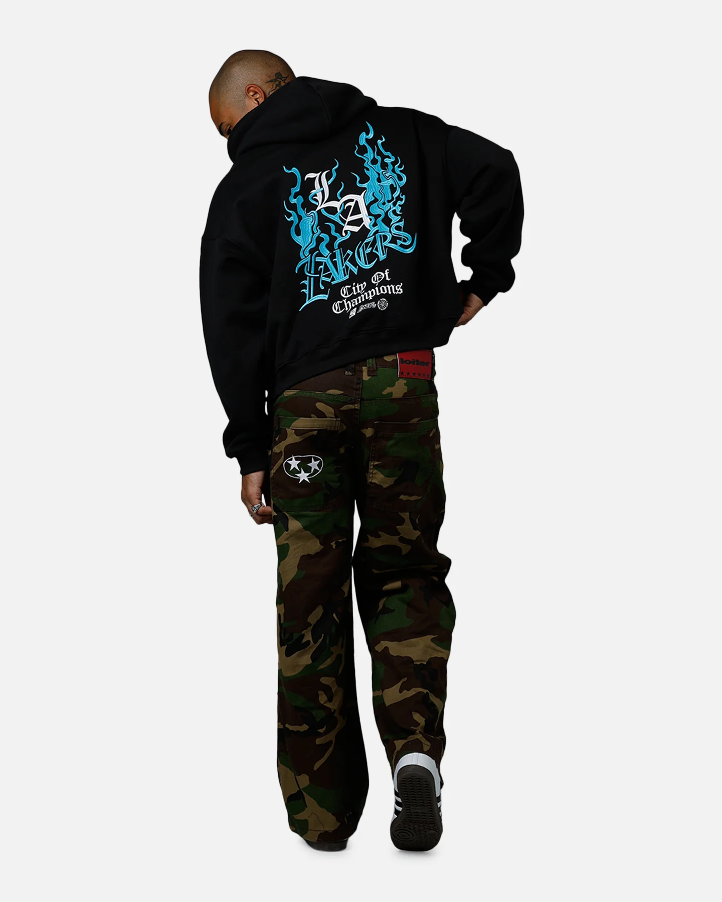 Mitchell & Ness Los Angeles Lakers City Of Champions Hoodie Black - Image 6