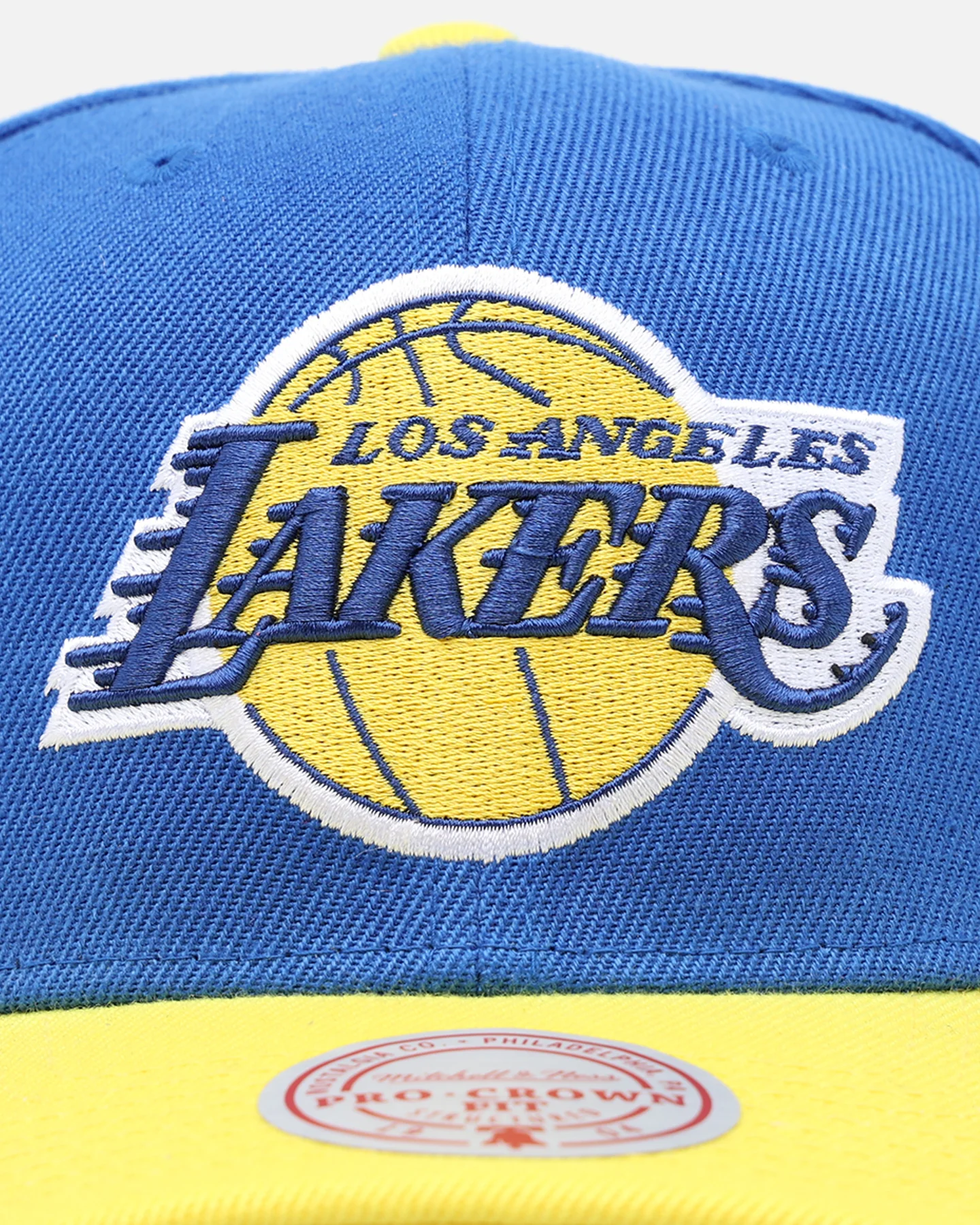 Mitchell & Ness Los Angeles Lakers 'College Twist' Pro Crown Snapback Blue/Yellow - Image 5