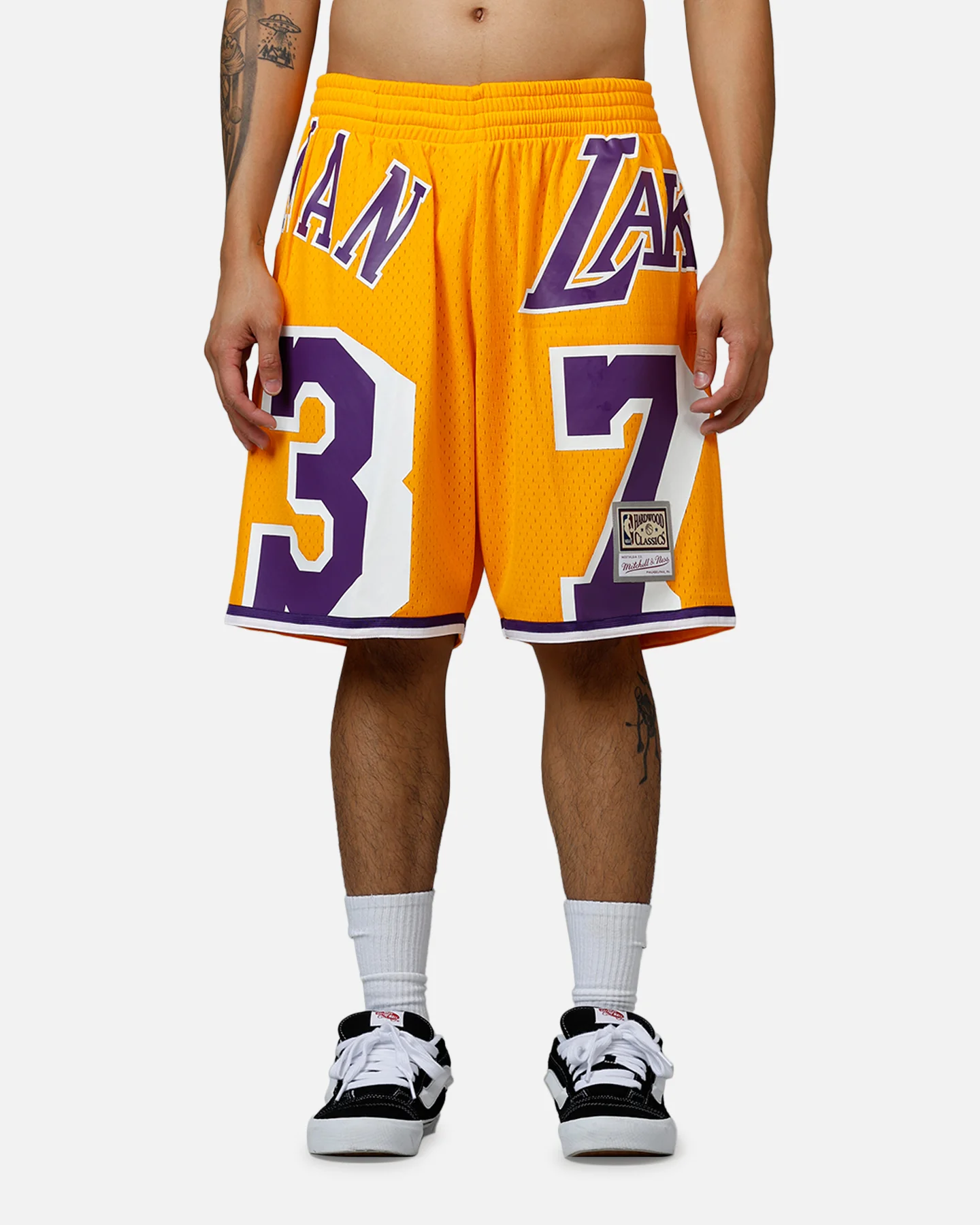 Mitchell & Ness Los Angeles Lakers Dennis Rodman Maxxed Out Shorts Yellow/Purple - Image 6