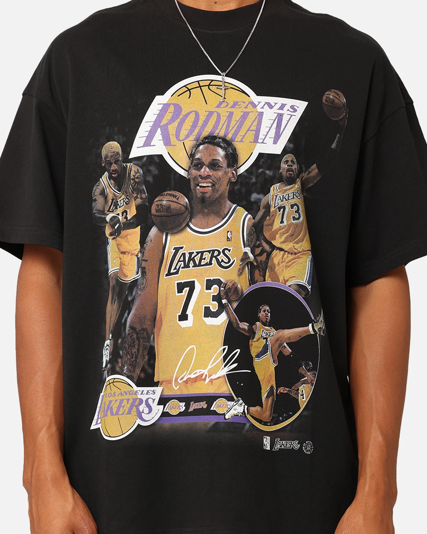 Mitchell & Ness Los Angeles Lakers Dennis Rodman Player T-Shirt Black - Image 3