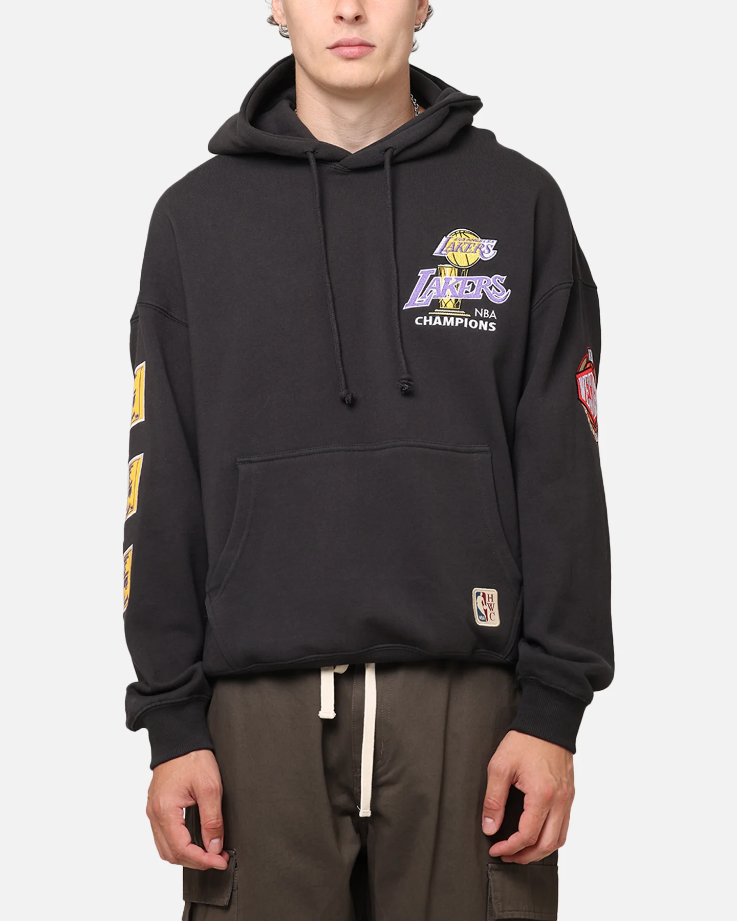 Mitchell & Ness Los Angeles Lakers Pinnacle Hoodie Faded Black - Image 2