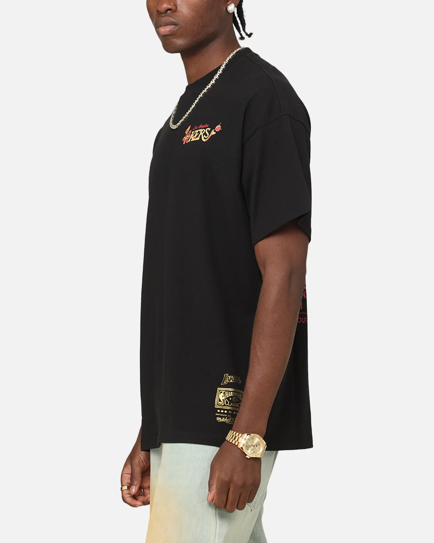 Mitchell & Ness Los Angeles Lakers Radiograph Gold Rings T-Shirt Faded Black - Image 6