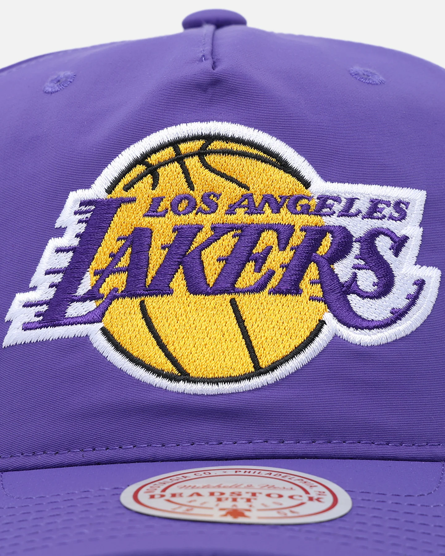 Mitchell & Ness Los Angeles Lakers Retro Matte Nylon Origins Snapback Purple - Image 6