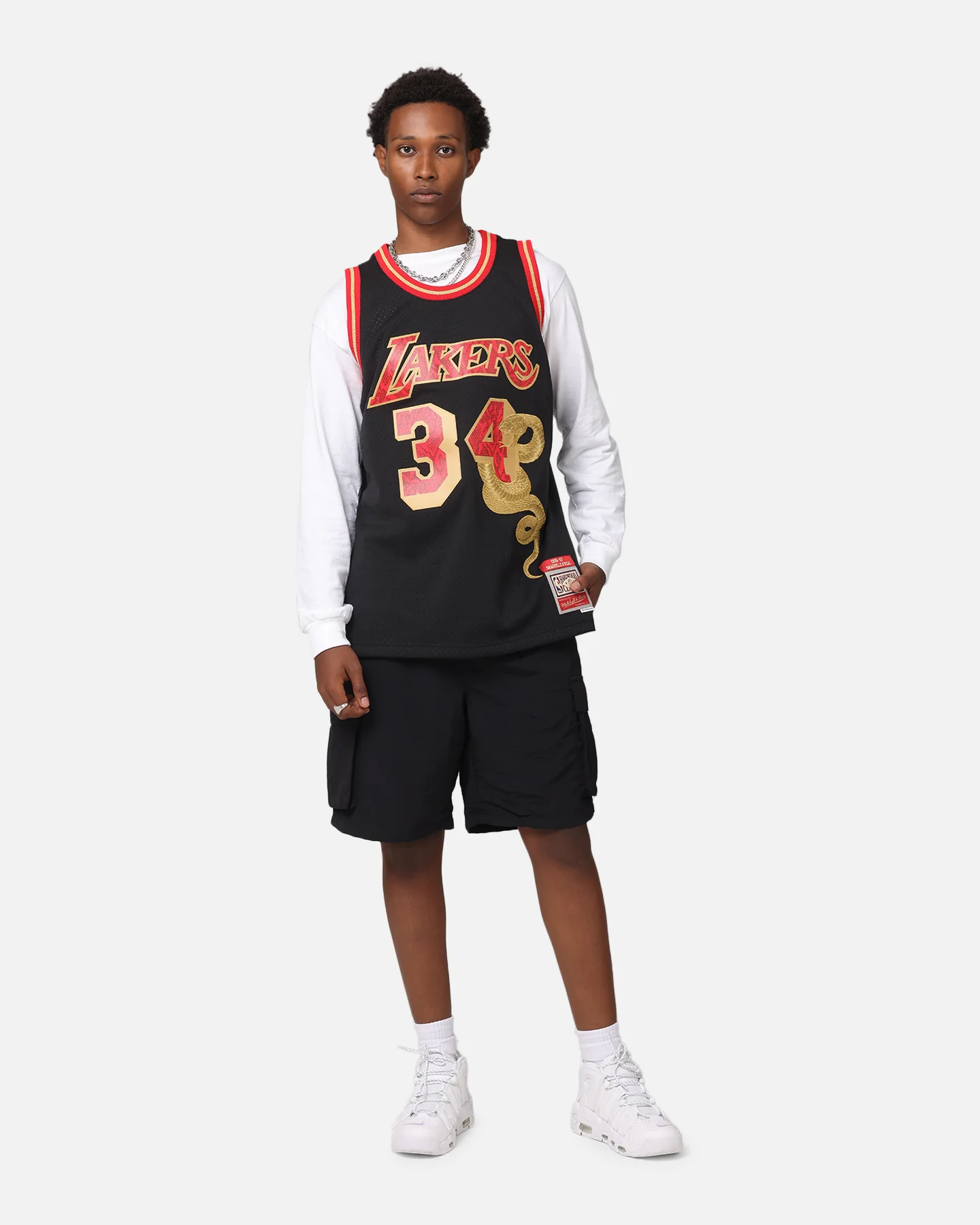 Mitchell & Ness Los Angeles Lakers Shaquille O'Neal 1996 Swingman Jersey Black/Gold - Image 3