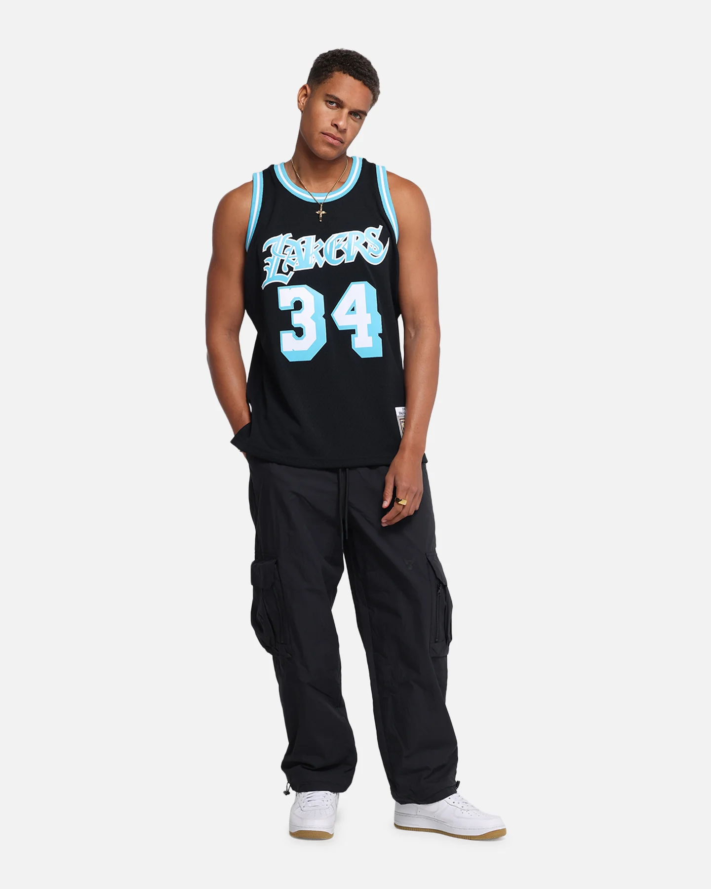 Mitchell & Ness Los Angeles Lakers Shaquille O'Neal Legends Jersey Black/Blue - Image 3