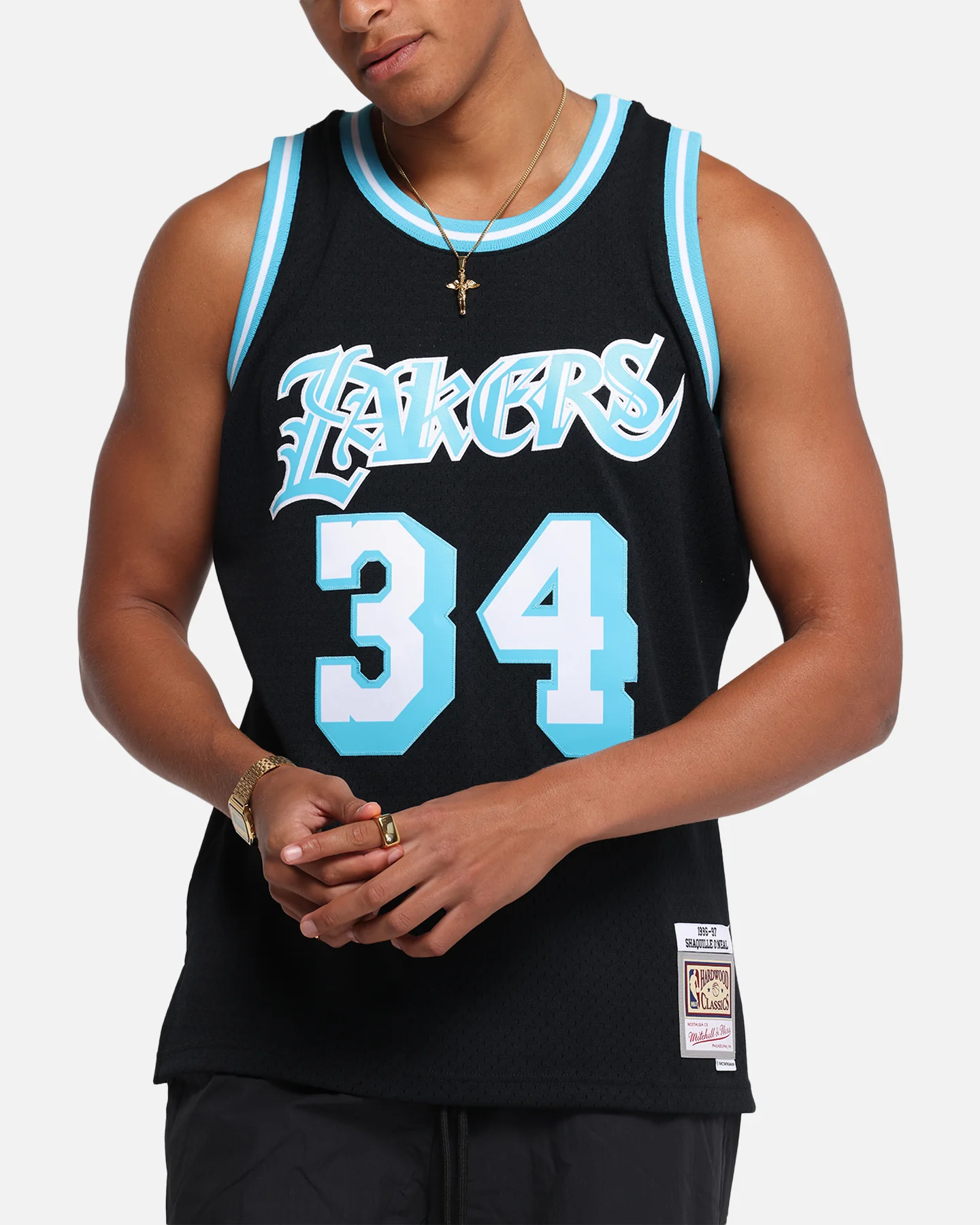 Mitchell & Ness Los Angeles Lakers Shaquille O'Neal Legends Jersey Black/Blue - Image 8