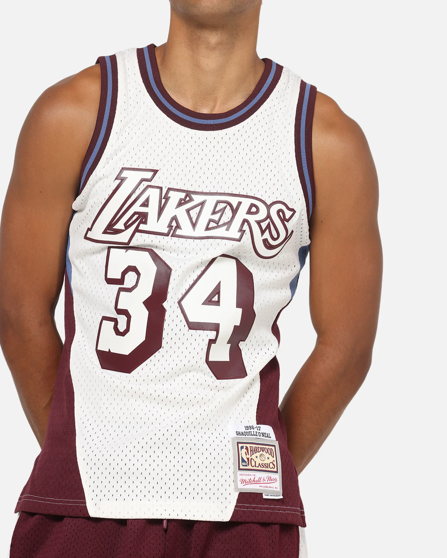 Mitchell & Ness Los Angeles Lakers Shaquille O'Neal Millenium Jersey White/Brown - Image 7