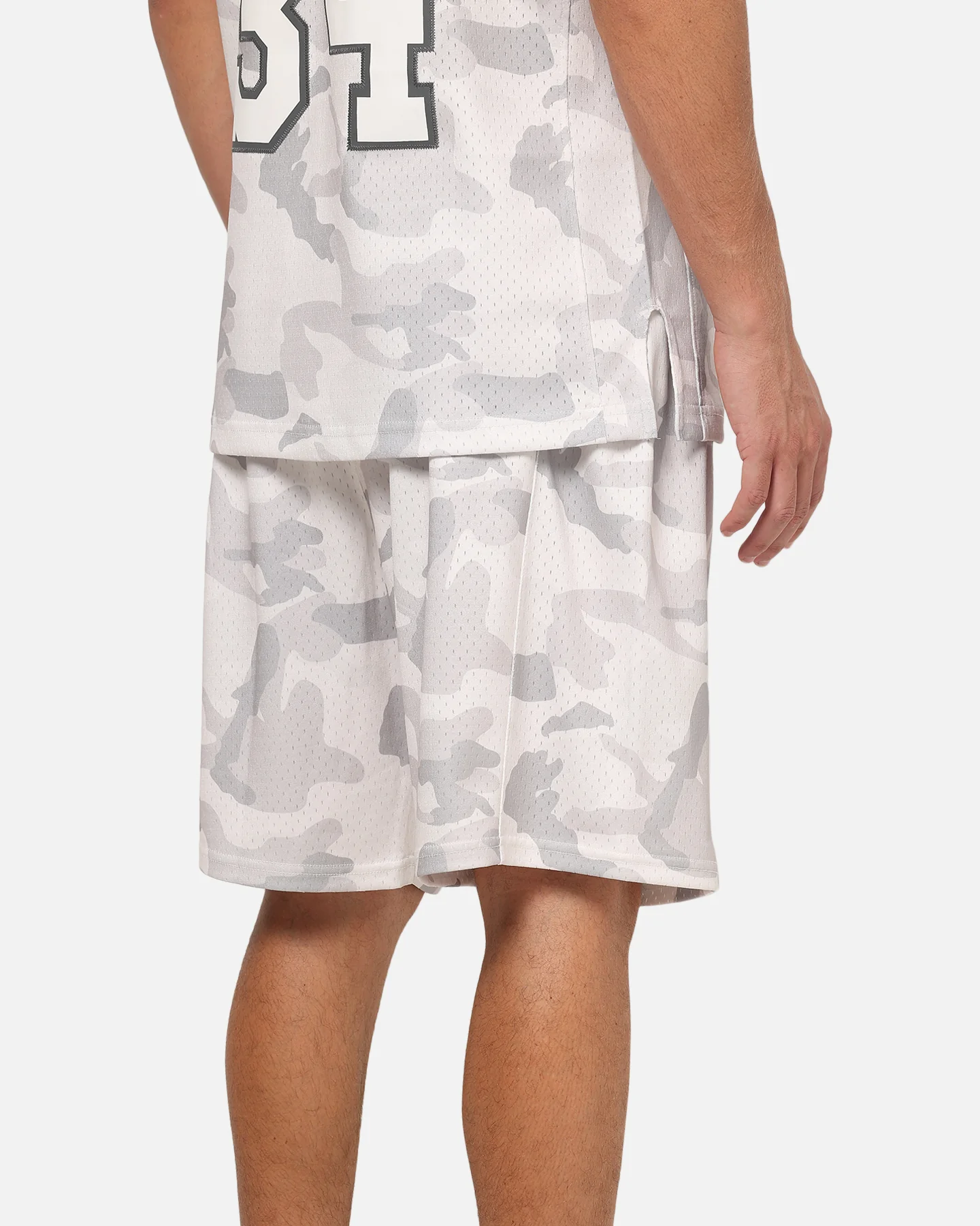 Mitchell & Ness Los Angeles Lakers Snow Camo Authentic Mesh Shorts White - Image 4