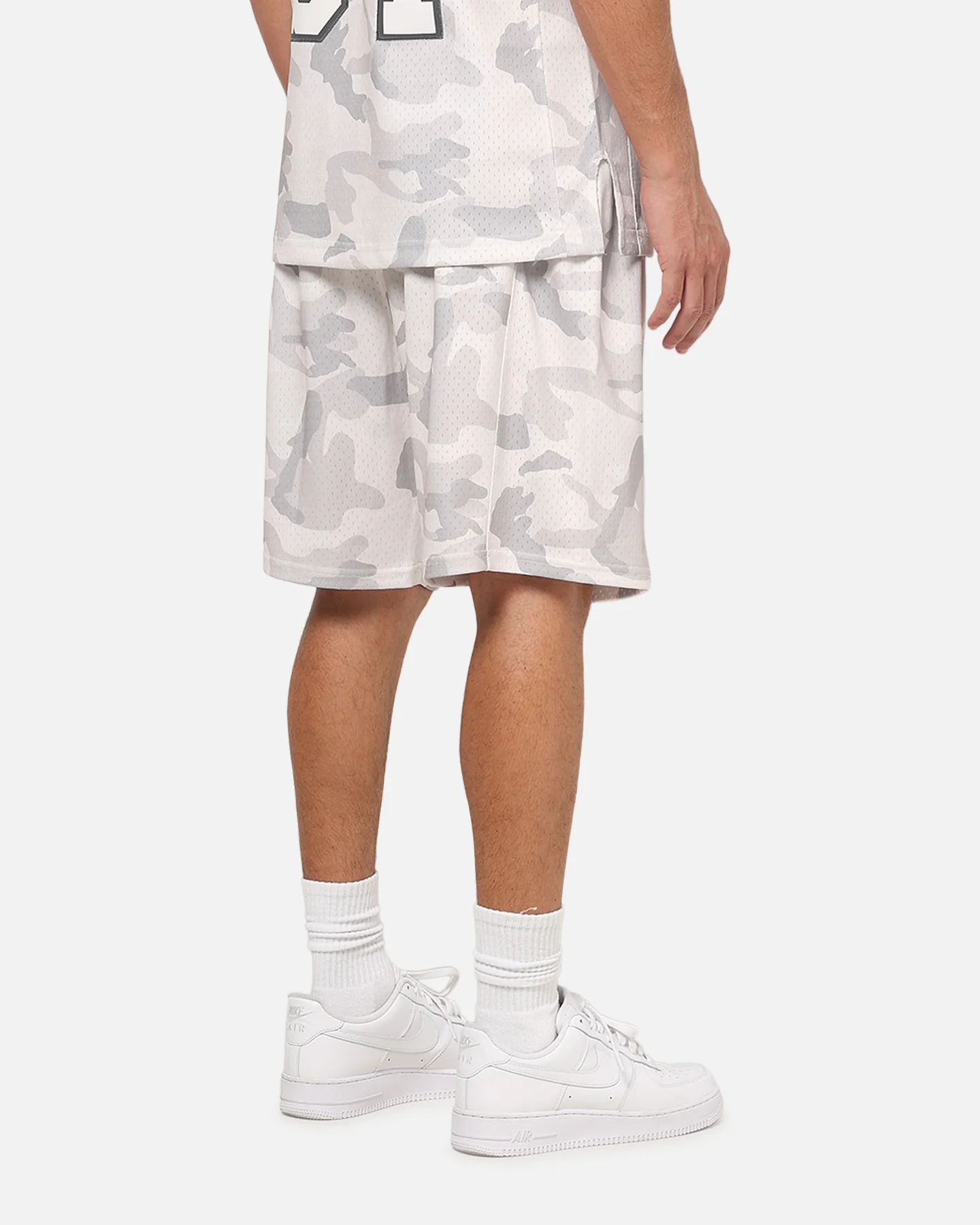Mitchell & Ness Los Angeles Lakers Snow Camo Authentic Mesh Shorts White - Image 5