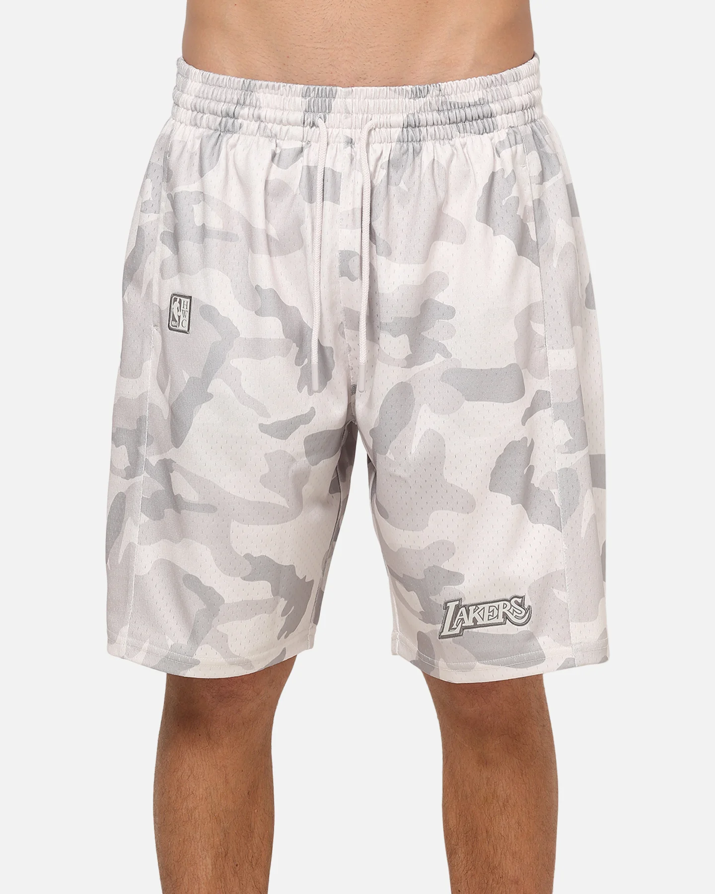 Mitchell & Ness Los Angeles Lakers Snow Camo Authentic Mesh Shorts White - Image 7