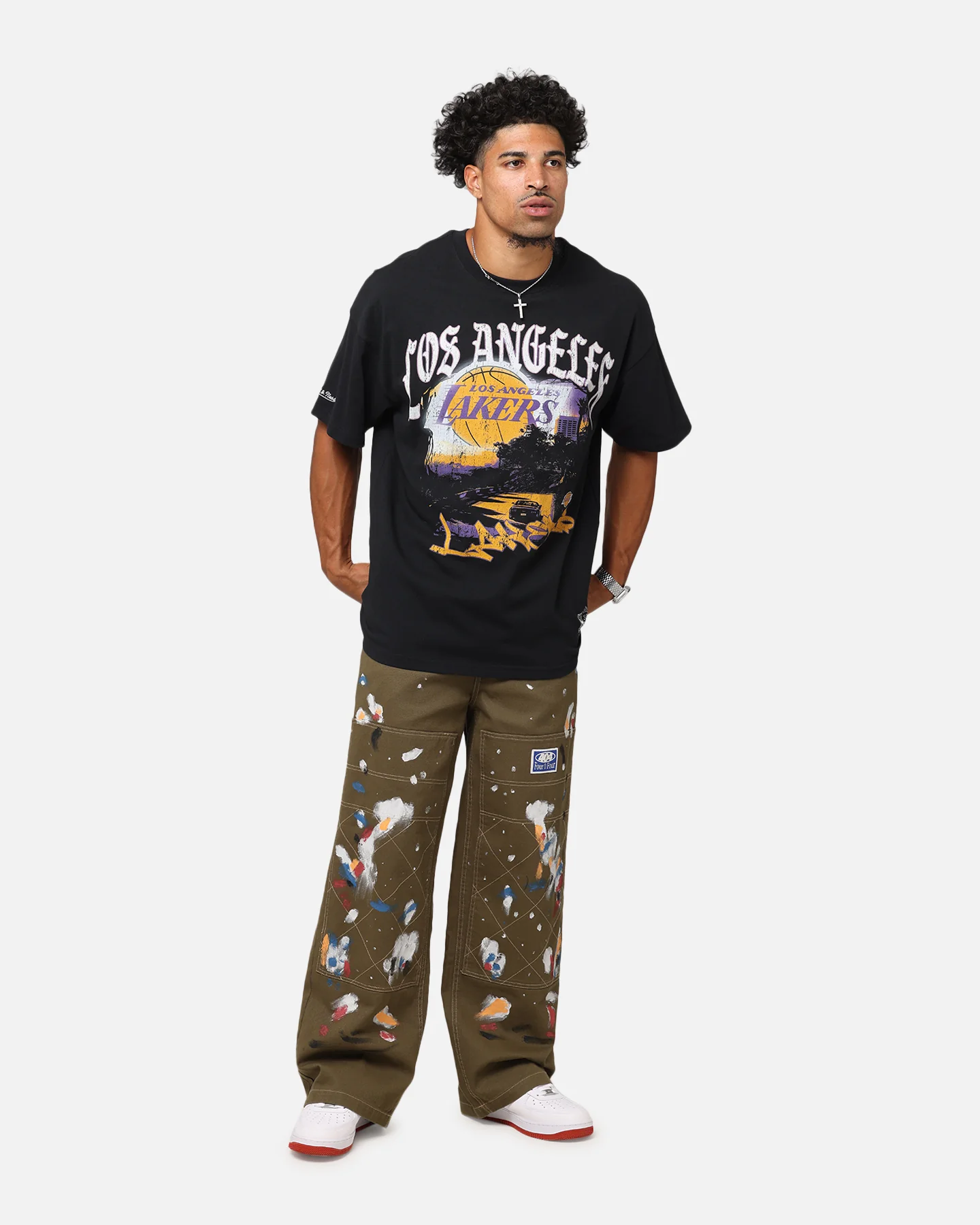 Mitchell & Ness Los Angeles Lakers Soaring T-Shirt Black - Image 2