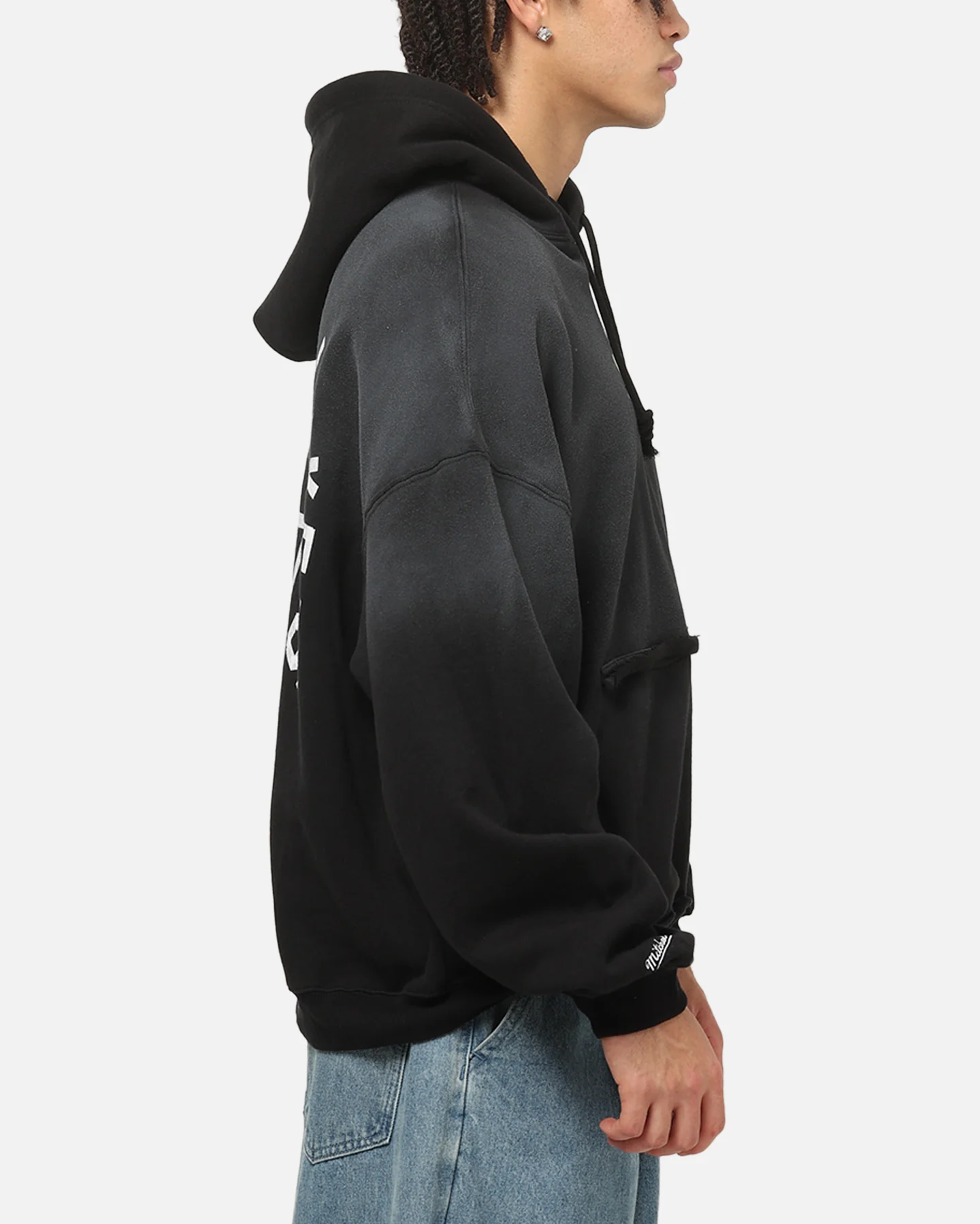 Mitchell & Ness Los Angeles Lakers Tape Hoodie Black - Image 5