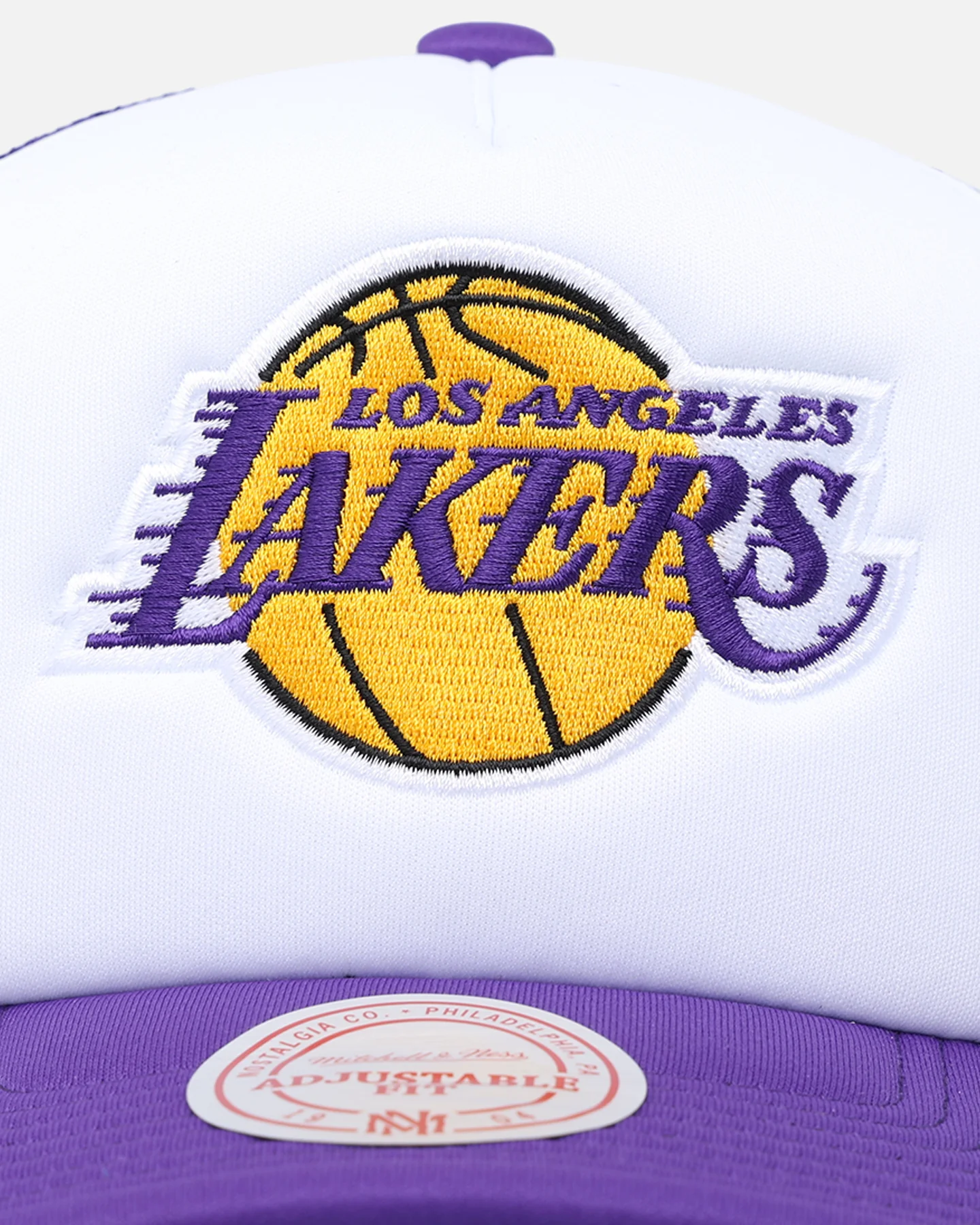 Mitchell & Ness Los Angeles Lakers Team Foam Trucker Snapback Purple/White - Image 5