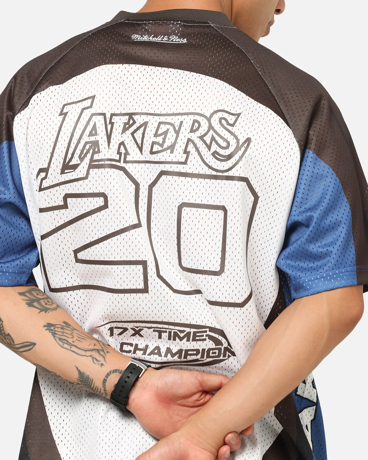 Mitchell & Ness Los Angeles Lakers Warehouse Rave Jersey White/Brown - Image 7