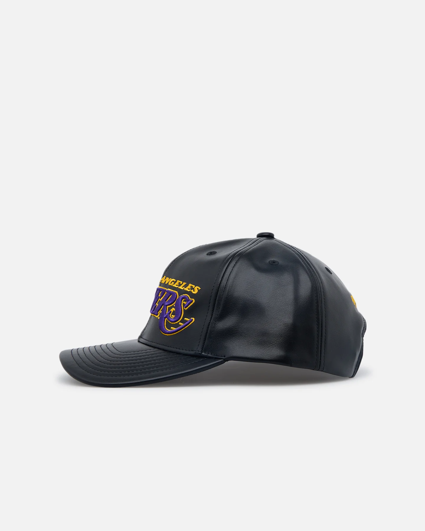 Mitchell & Ness Los Angeles Lakers Workmark Leather Deadstock Snapback Black - Image 5