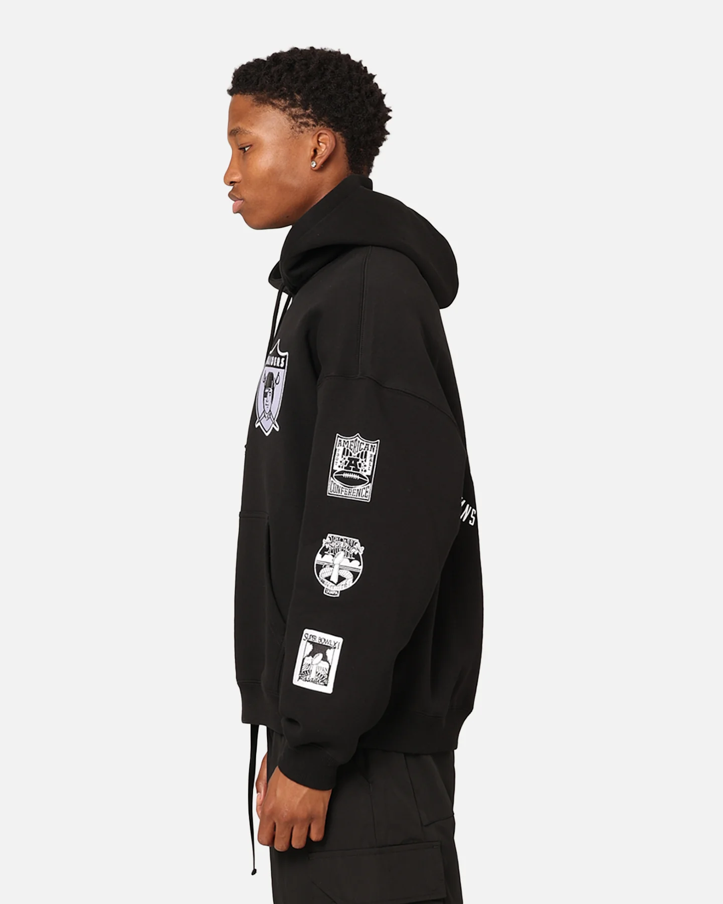 Mitchell & Ness Los Angeles Raiders History Hoodie Faded Black - Image 7