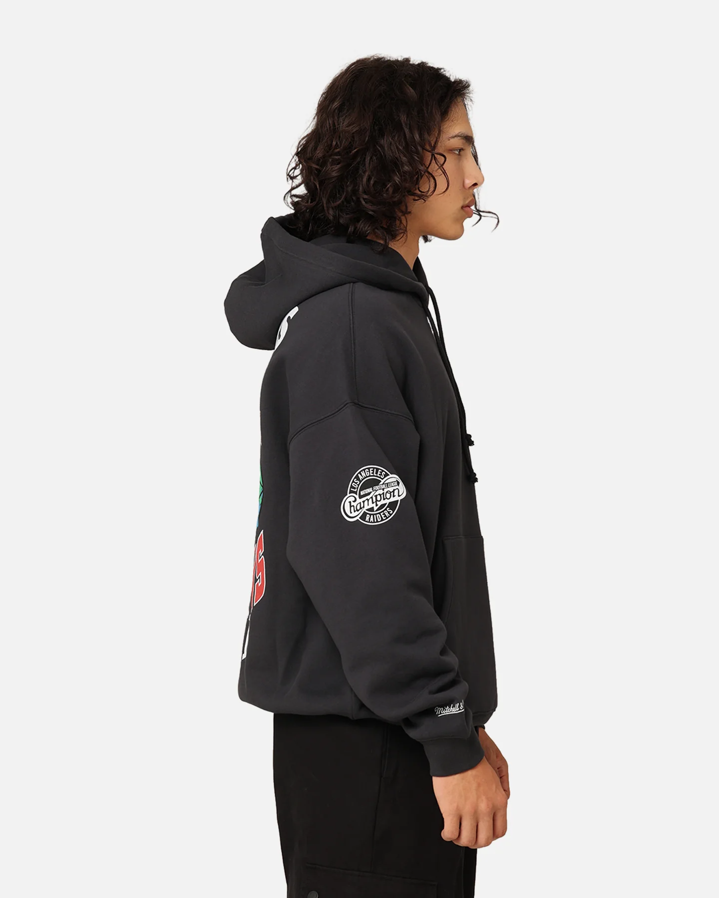 Mitchell & Ness Los Angeles Raiders Super Bowl World Hoodie Faded Black - Image 6