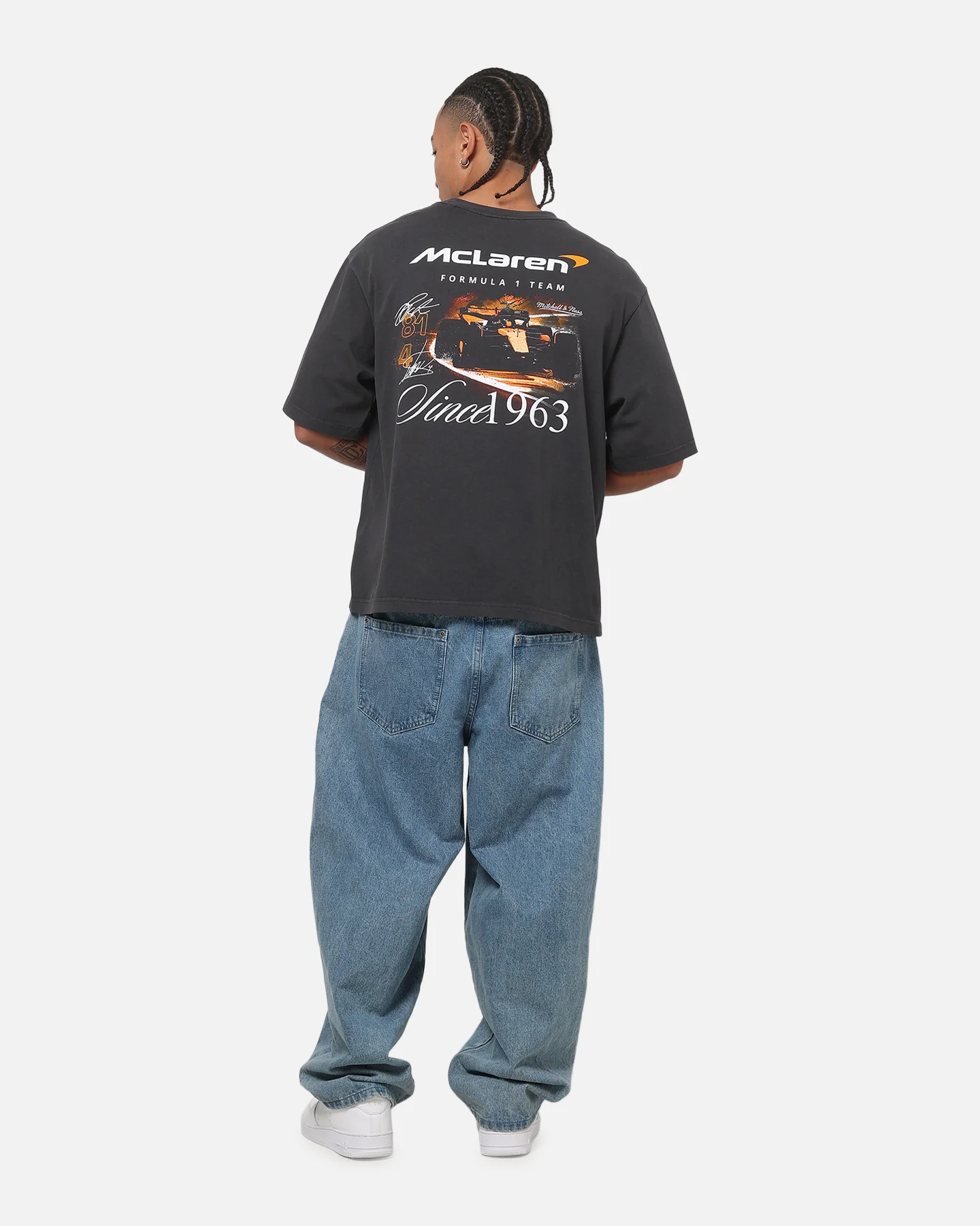 Mitchell & Ness McLaren Apex Crop T-Shirt Slate - Image 3