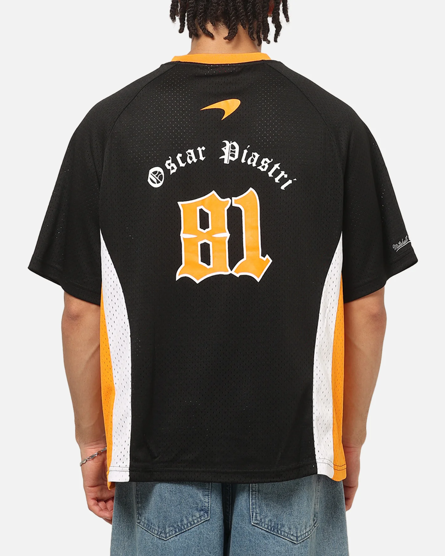 Mitchell & Ness McLaren Oscar Piastri Black Letter Jersey Black/Papaya - Image 2