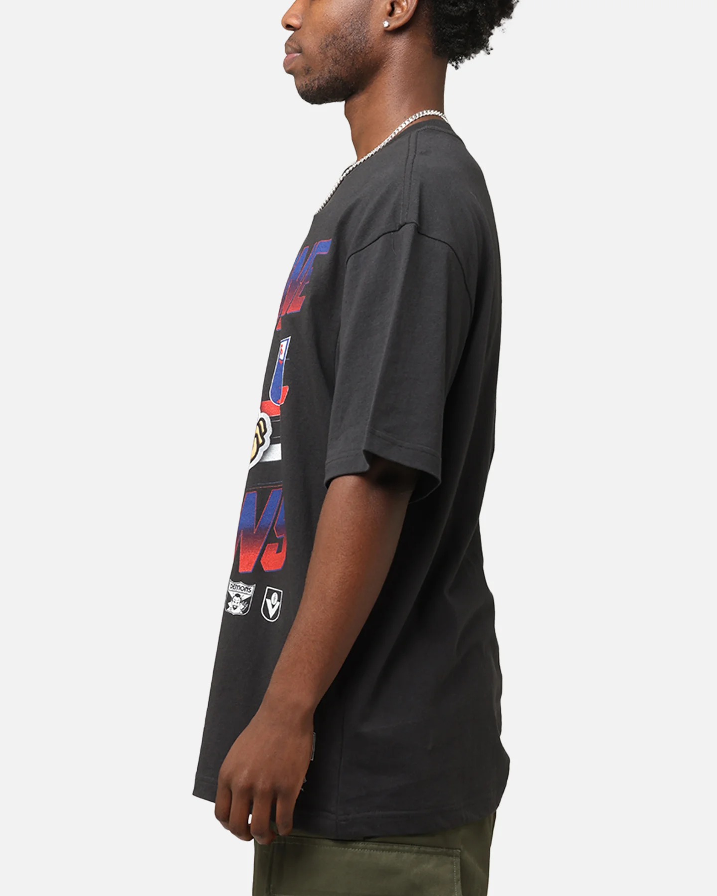 Mitchell & Ness Melbourne Demons Mascot Character T-Shirt Faded Black - Image 5