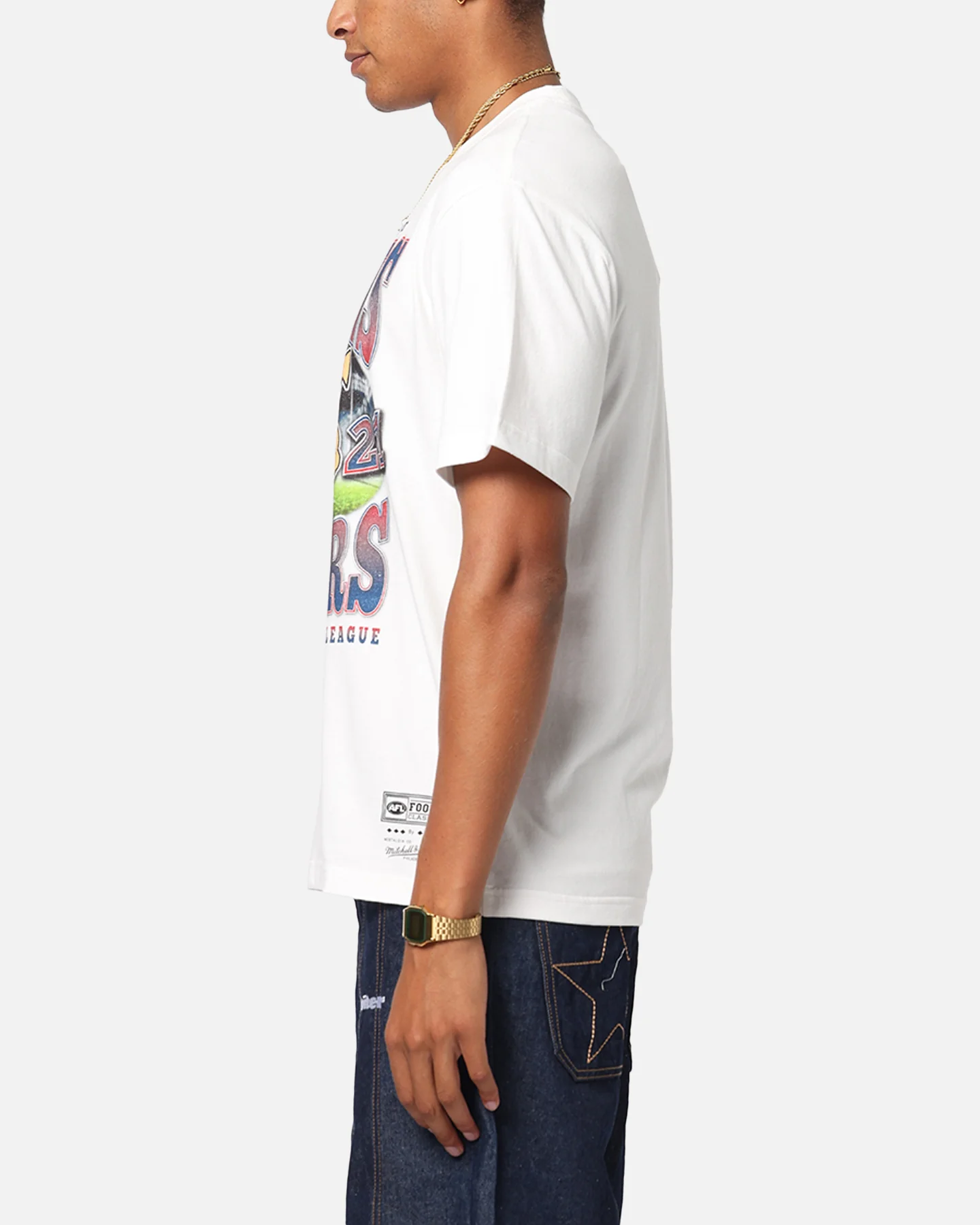 Mitchell & Ness Melbourne Demons Mascot T-Shirt Vintage White - Image 5