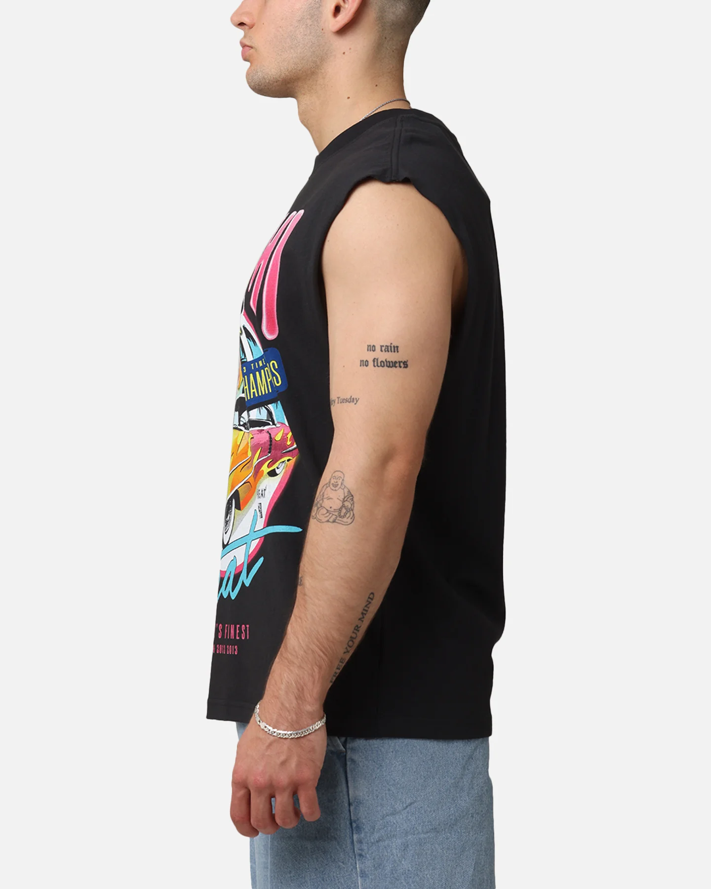 Mitchell & Ness Miami Heat Cruising Muscle T-Shirt Faded Black - Image 5
