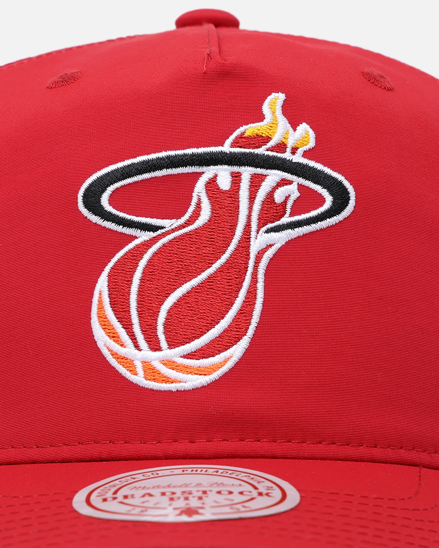 Mitchell & Ness Miami Heat Retro Matte Nylon Origins Snapback Red - Image 6
