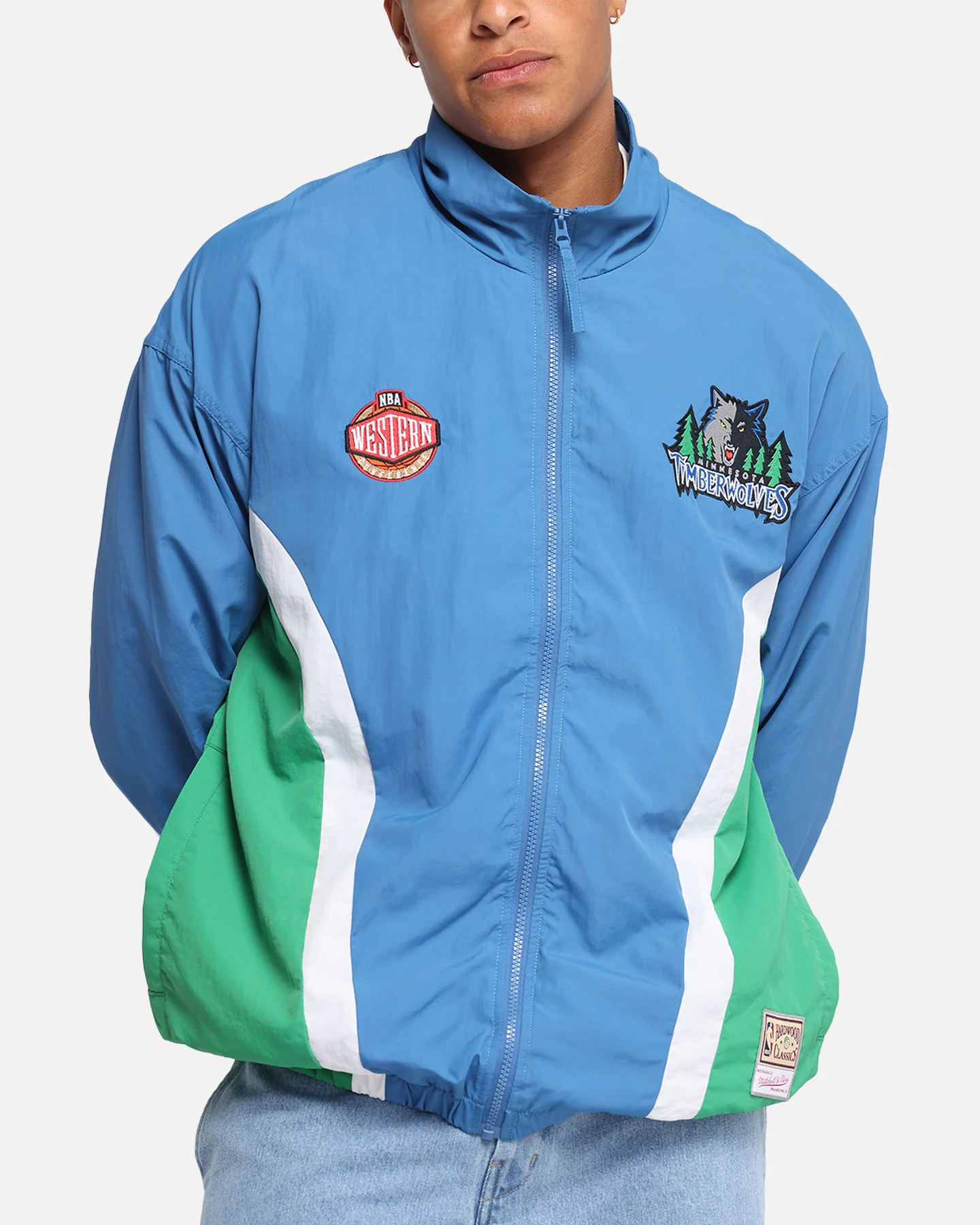 Mitchell & Ness Minnesota Timberwolves Nylon Track Jacket Blue/Green - Image 6