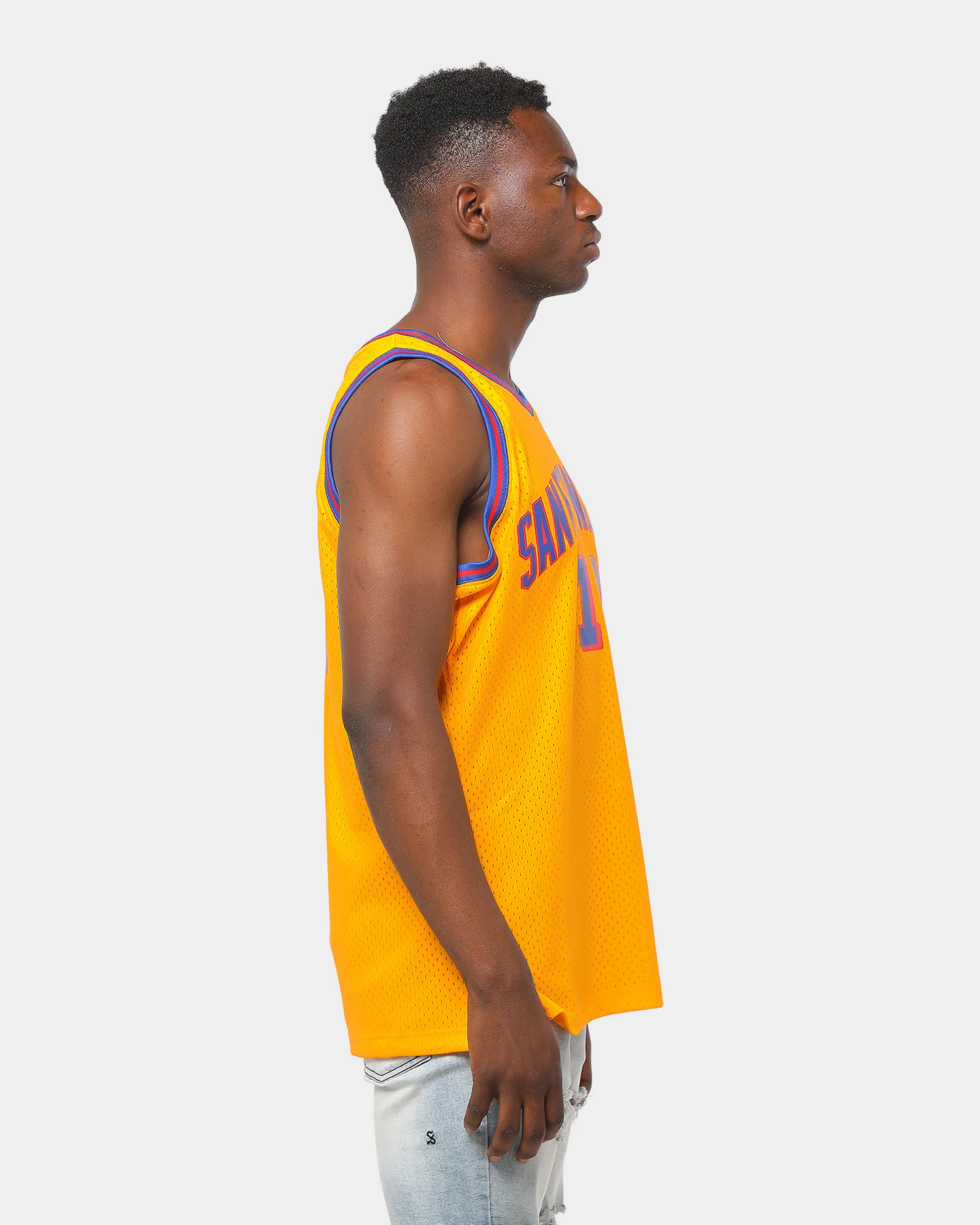 Mitchell & Ness Golden State Warriors Wilt Chamberlain #13 Swingman Jersey Yellow - Image 2