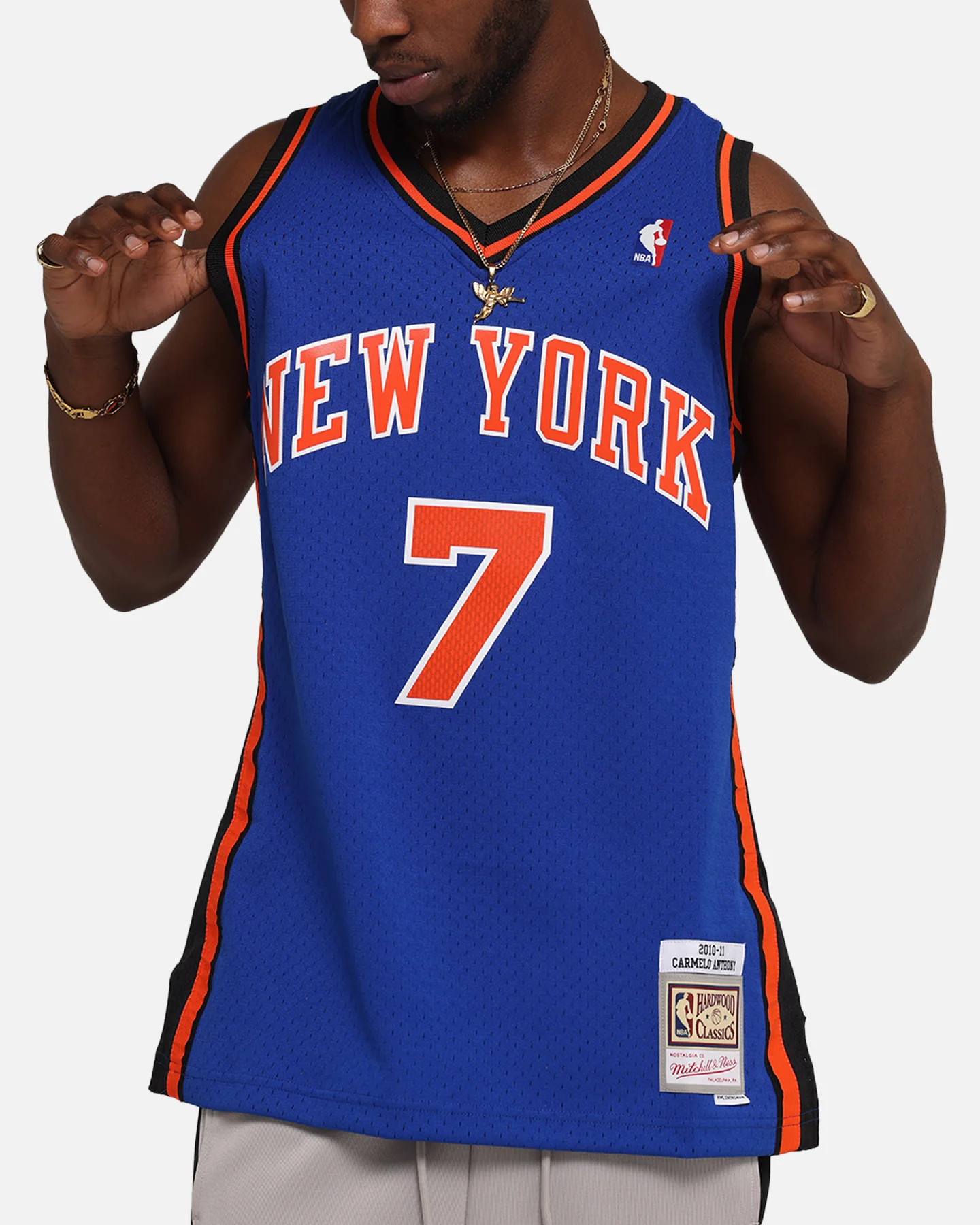 Mitchell & Ness New York Knicks Carmelo Anthony 2010 Dark Jersey Royal - Image 7
