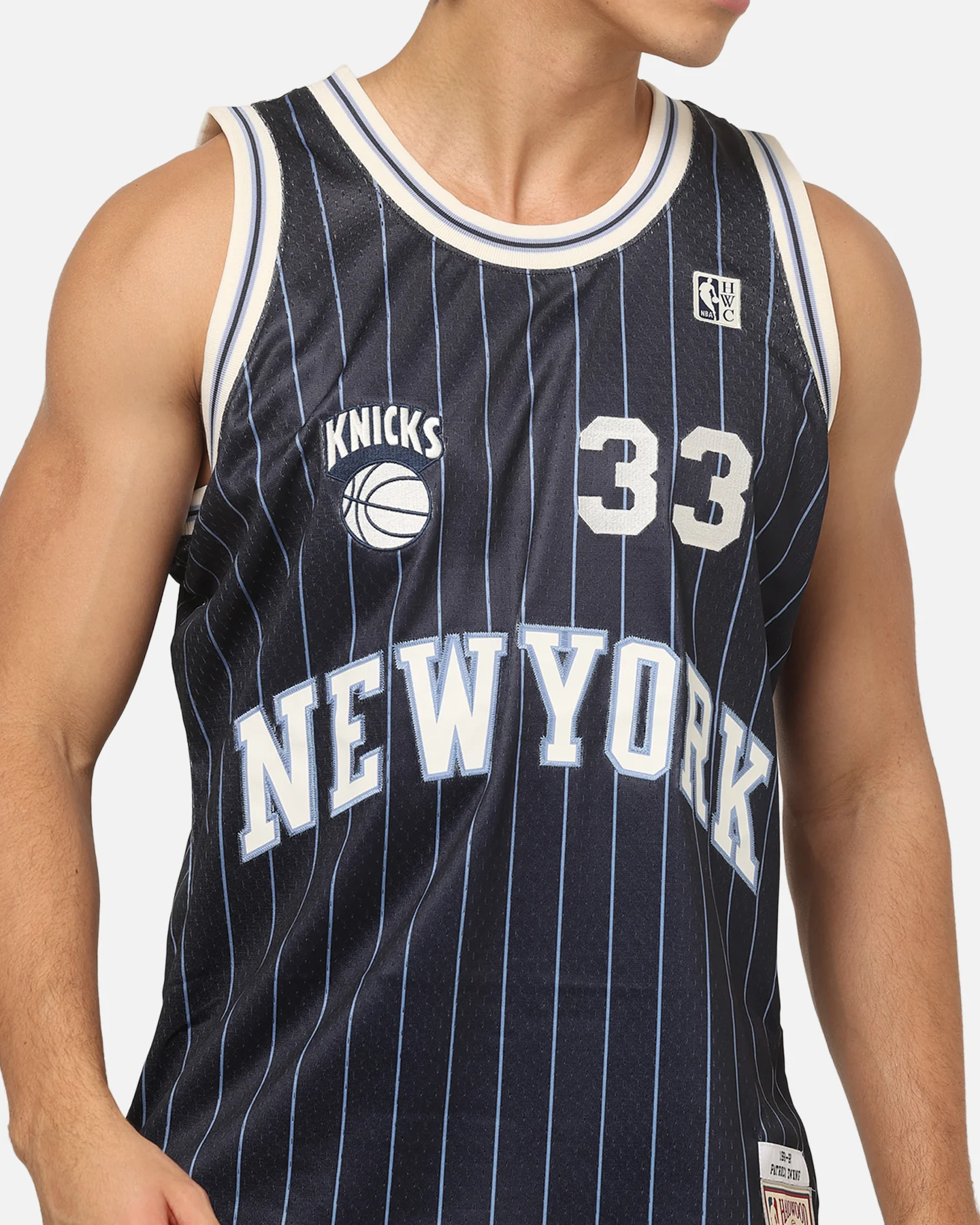 Mitchell & Ness New York Knicks Patrick Ewing #33 Playoff Energy Swingman Jersey Navy - Image 7