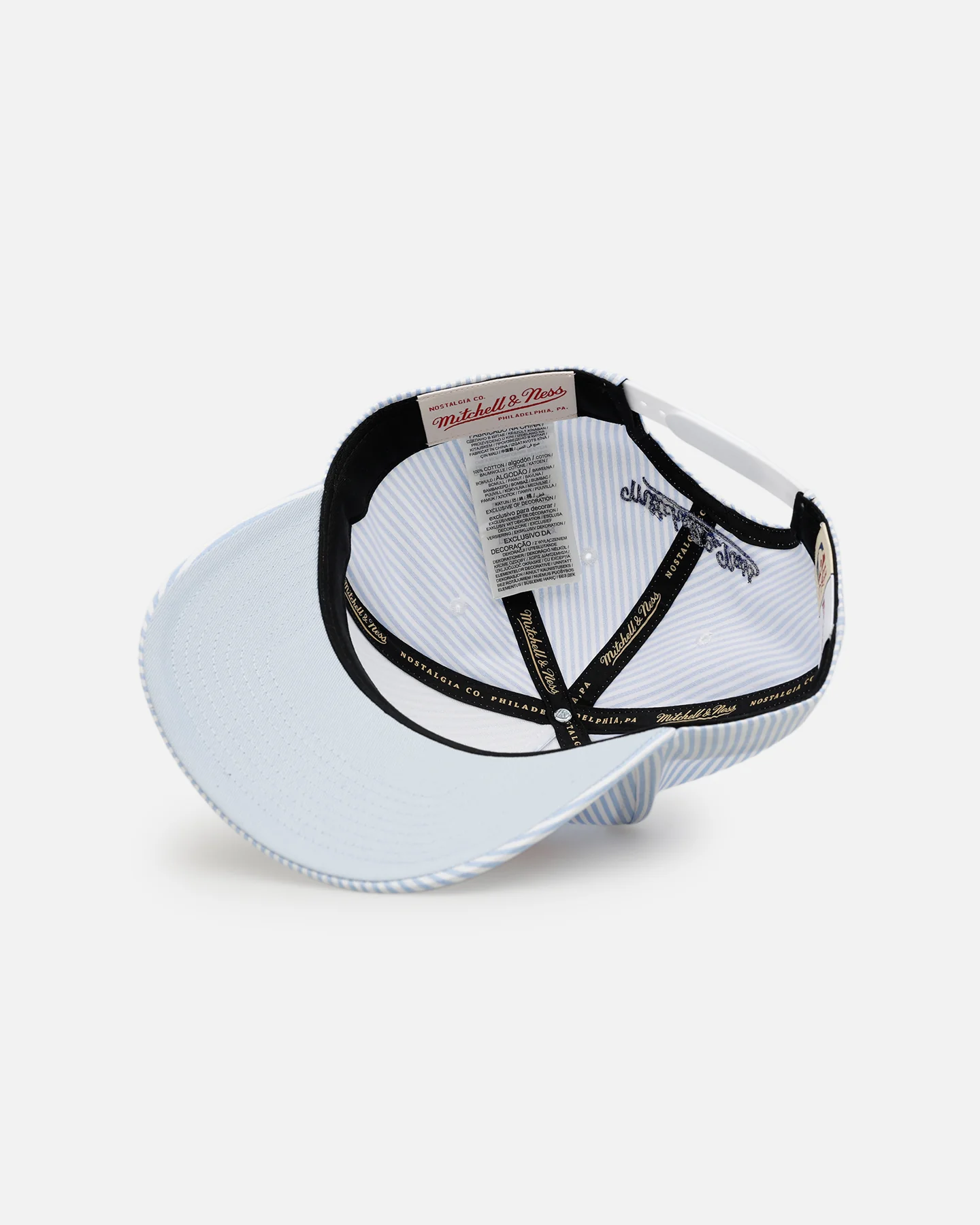 Mitchell & Ness New York Knicks 'Seersucker' Pro Pinch Snapback Blue/White - Image 6