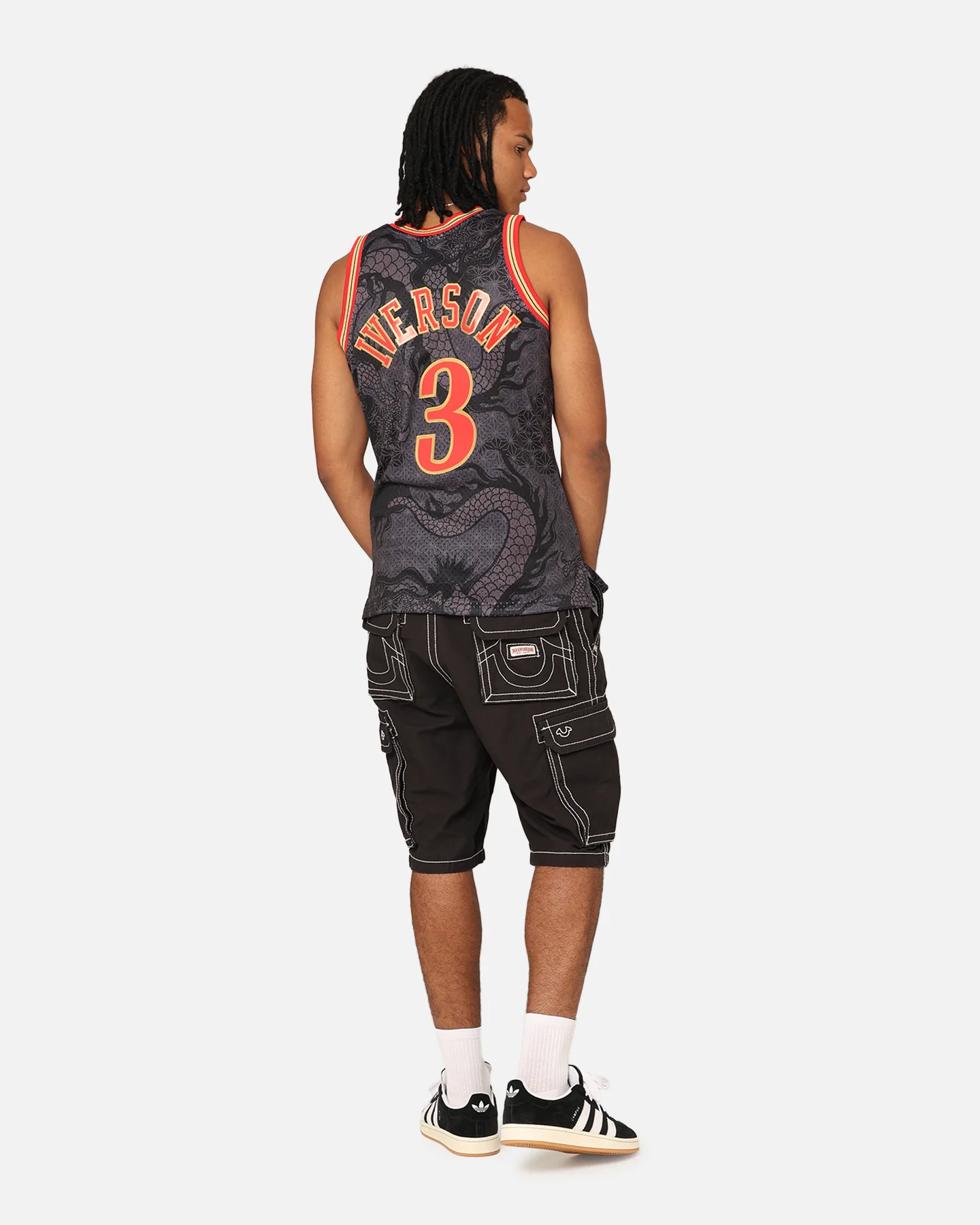 Mitchell & Ness Philadelphia 76ers Allen Iverson '97-98 Year of the Dragon Swingman Jersey Black/Red - Image 8