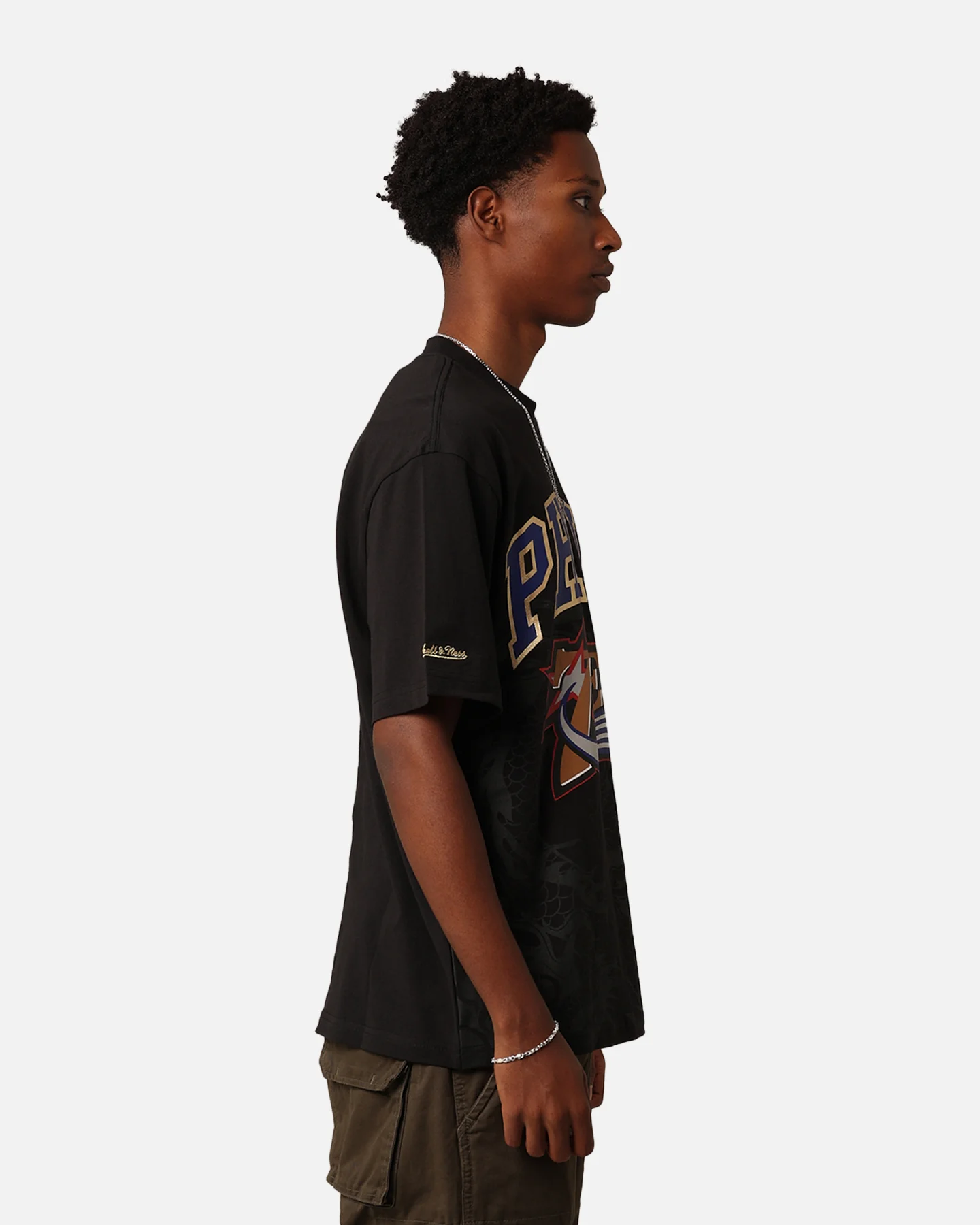 Mitchell & Ness Philadelphia 76ers Year Of The Dragon T-Shirt Faded Black - Image 5