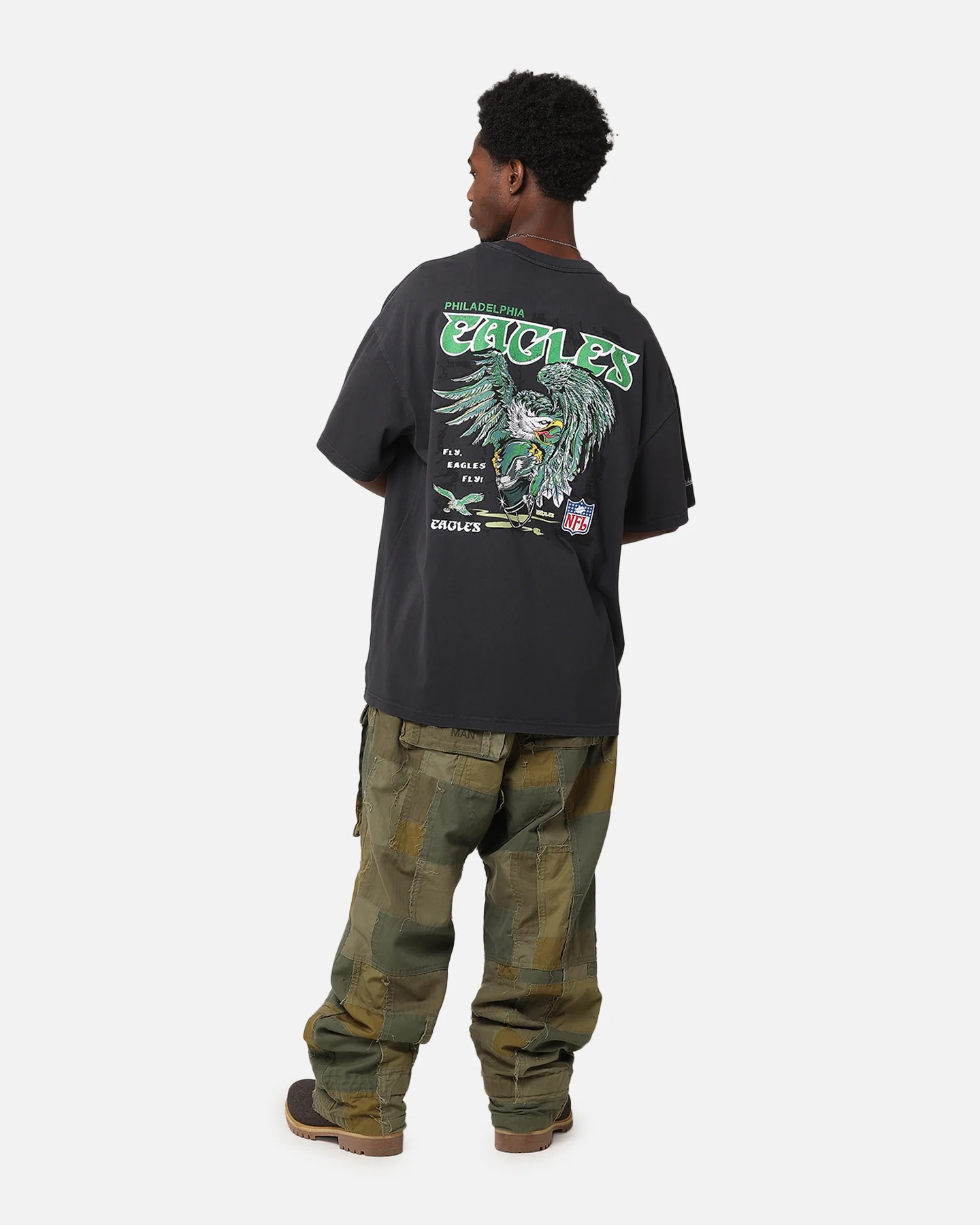Mitchell & Ness Philadelphia Eagles 'Alter Ego' Flames T-Shirt Faded Black - Image 3