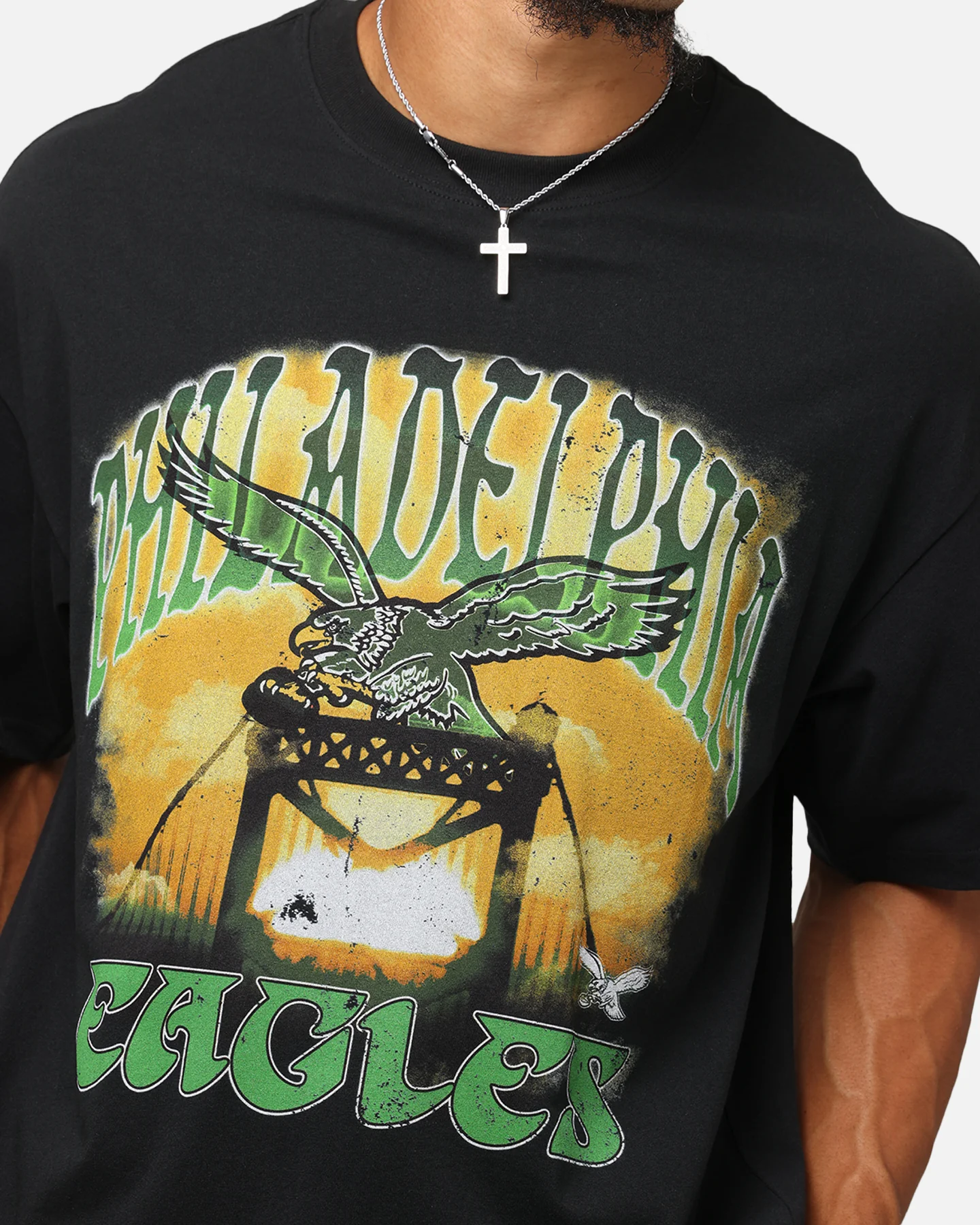 Mitchell & Ness Philadelphia Eagles Soaring T-Shirt Black - Image 6