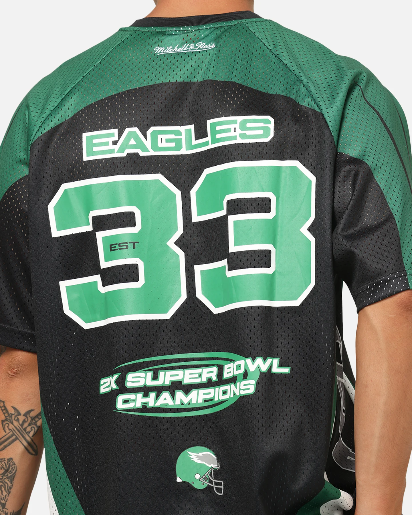 Mitchell & Ness Philadelphia Eagles Warehouse Rave Jersey Black/Green - Image 7