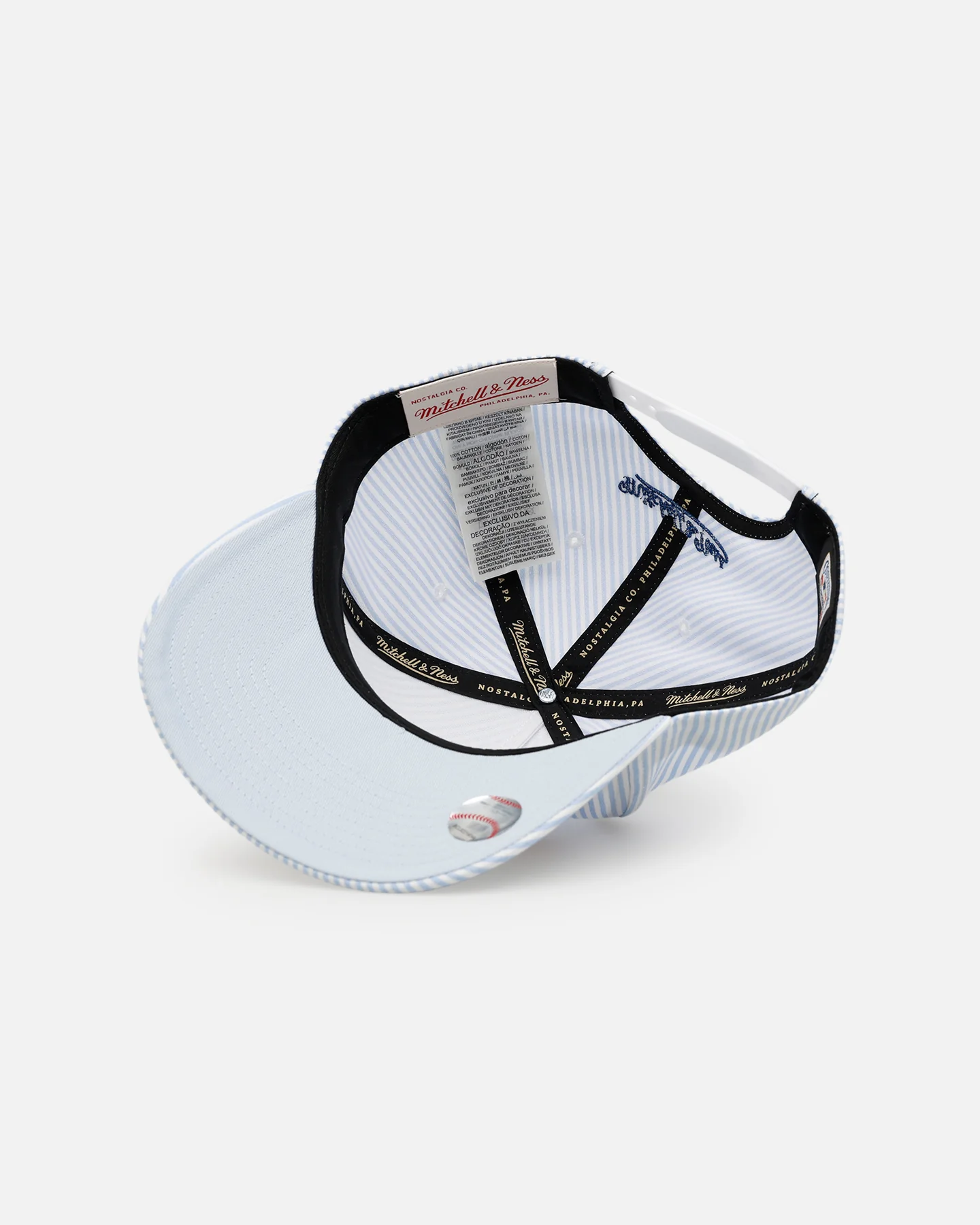 Mitchell & Ness Philadelphia Phillies 'Seersucker' Pro Pinch Snapback Blue/White - Image 6
