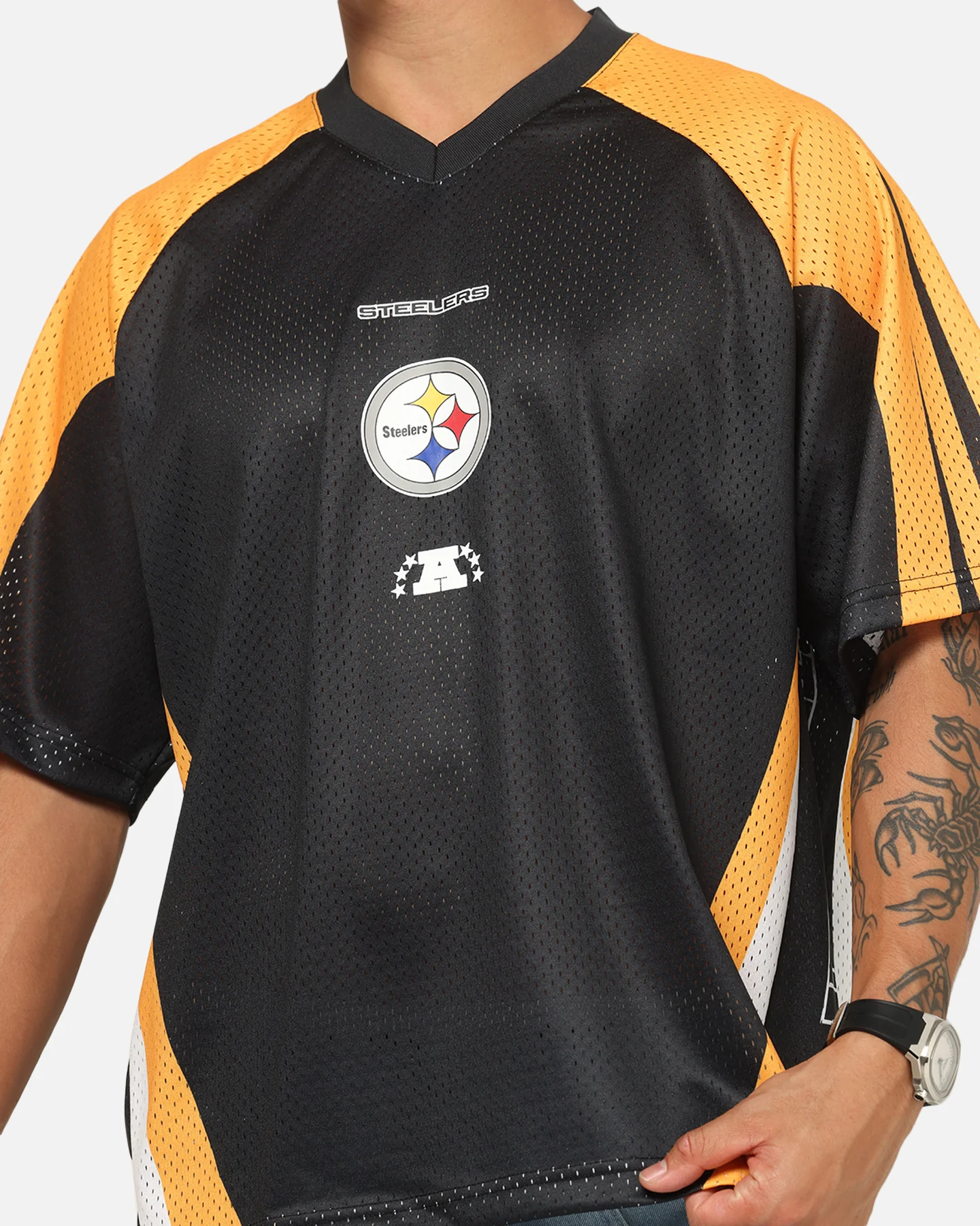 Mitchell & Ness Pittsburgh Steelers Warehouse Rave Jersey Black/Yellow - Image 8